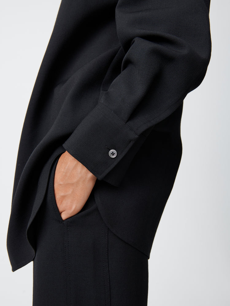 Santos Wool Shirt in Black
