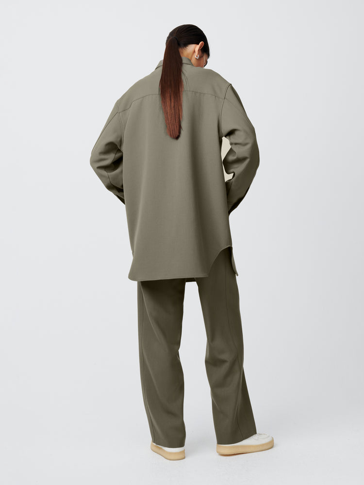 Santos Wool Shirt in Reed