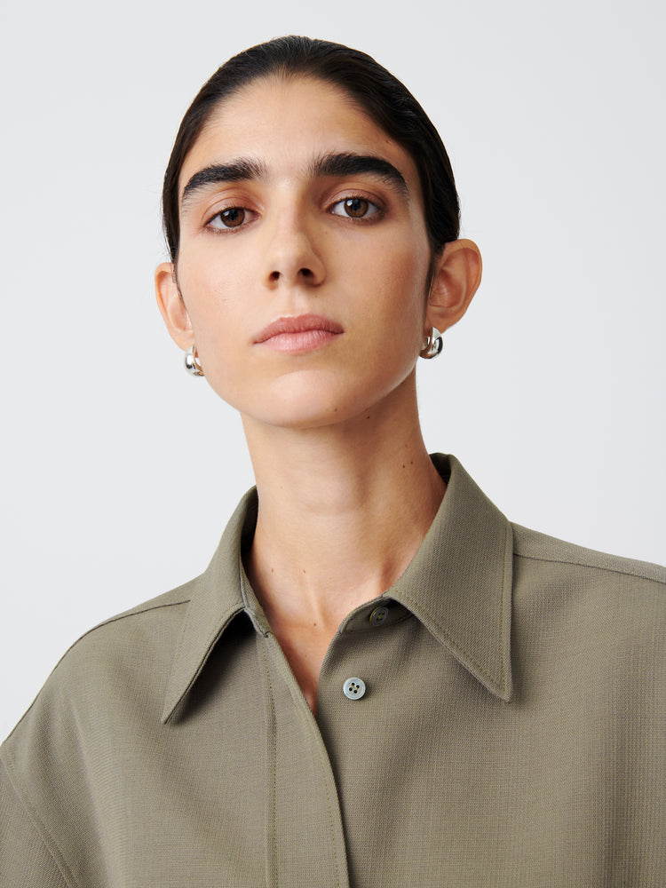 Santos Wool Shirt in Reed