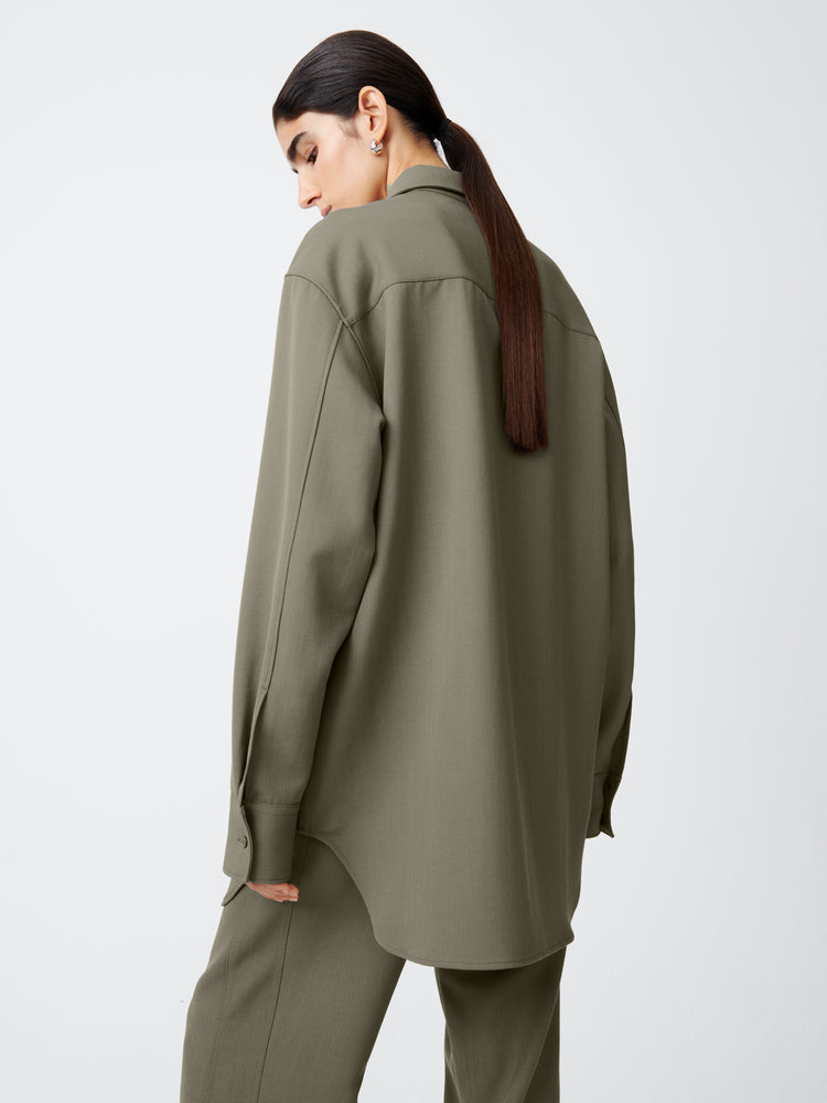 Santos Wool Shirt in Reed