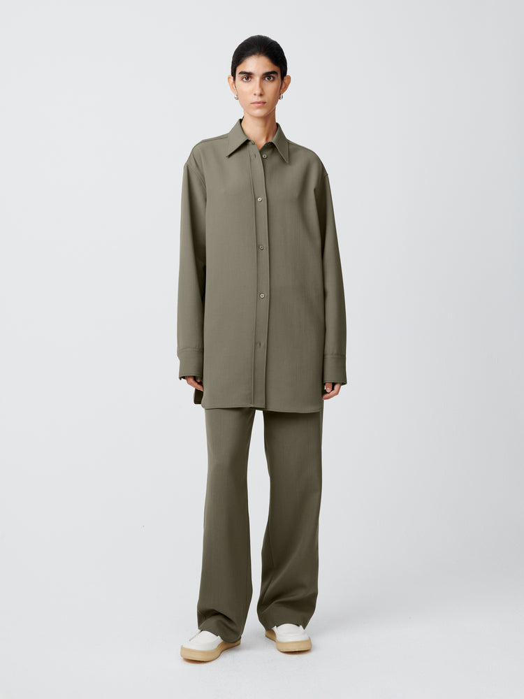 Santos Wool Shirt in Reed