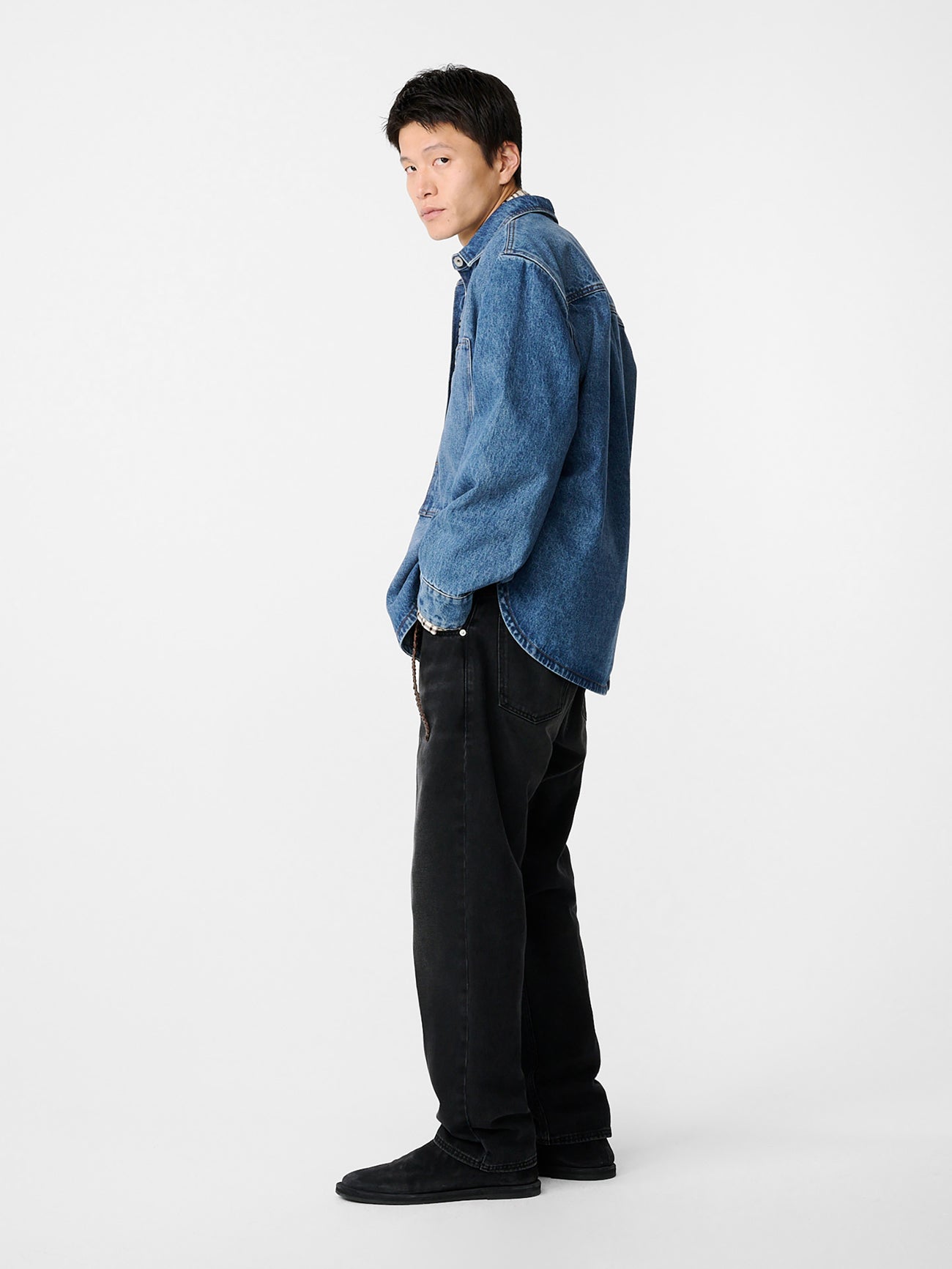 Saxon Denim Shirt in Worn Wash Indigo