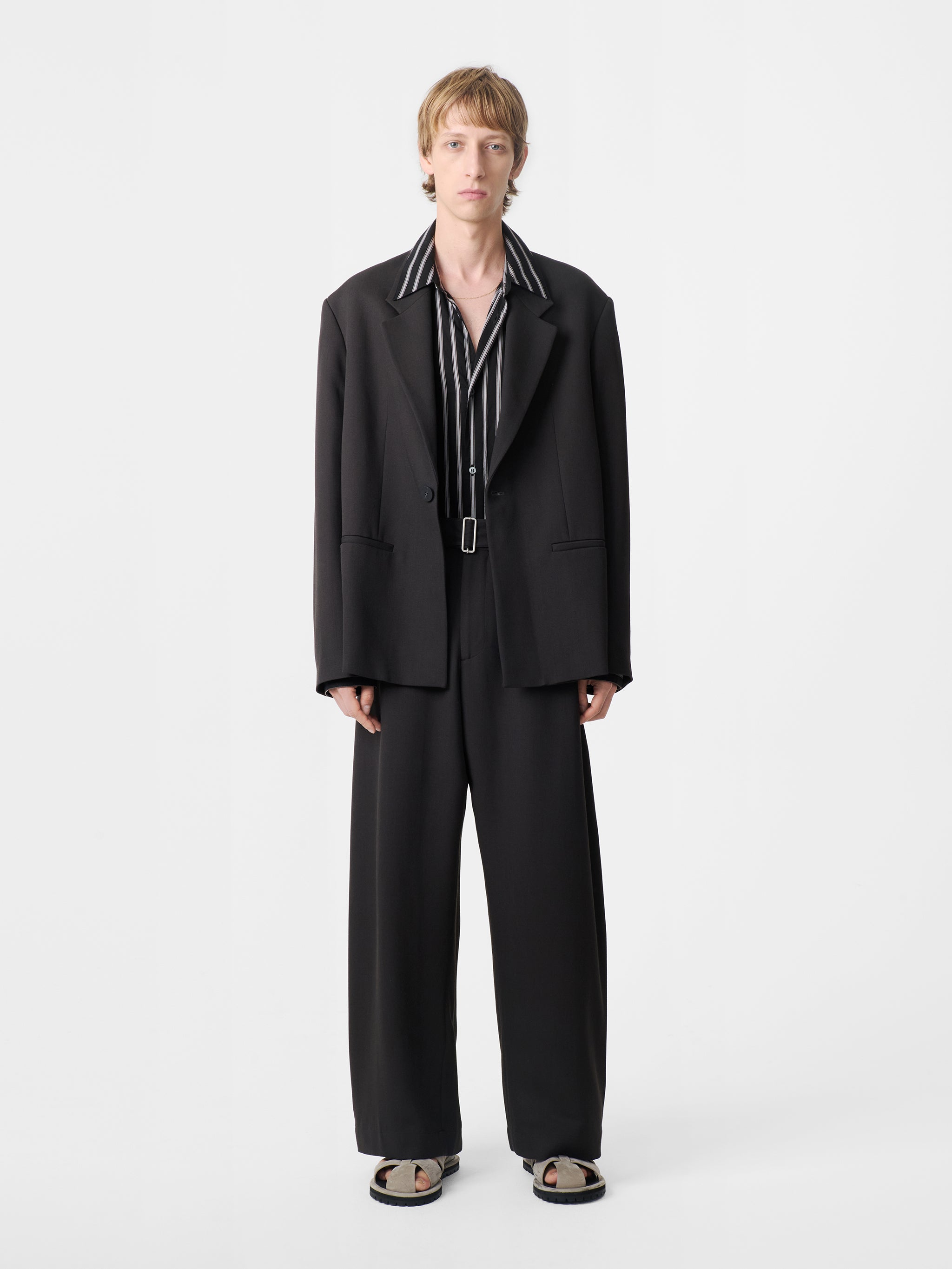 Studio Nicholson Men's Rick Overshirt Jacket in Dove Studio