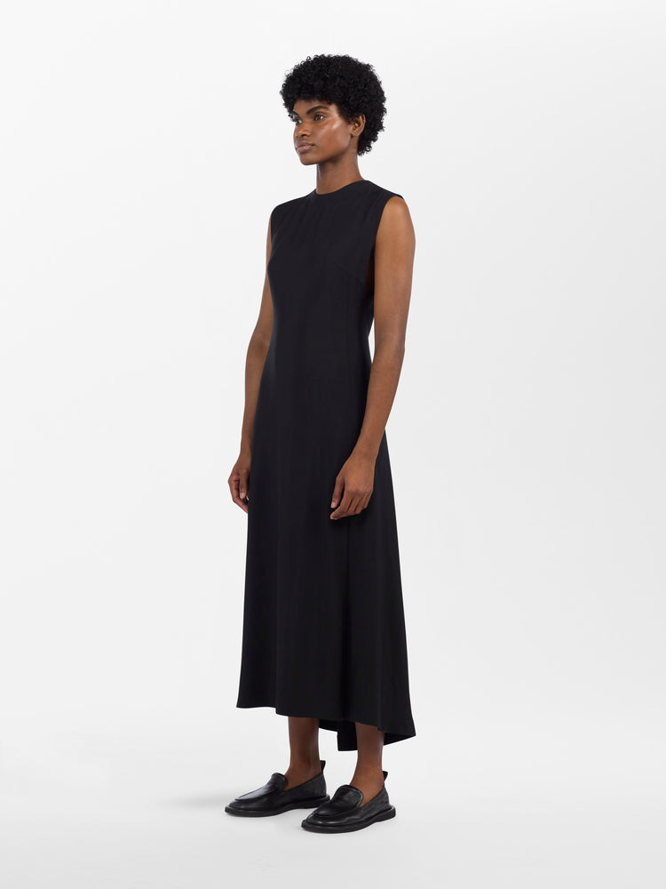 Sevan Wool Viscose Dress in Black