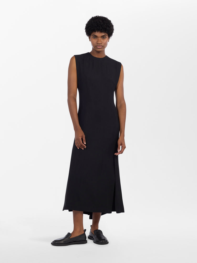 Sevan Wool Viscose Dress in Black