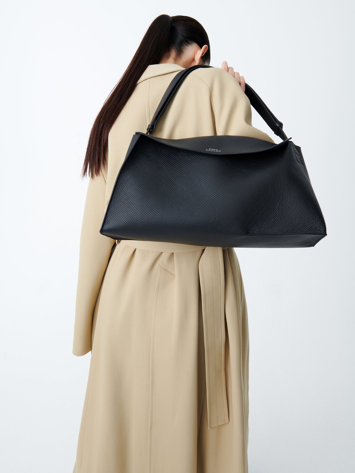 Shiboru Leather Bag in Black