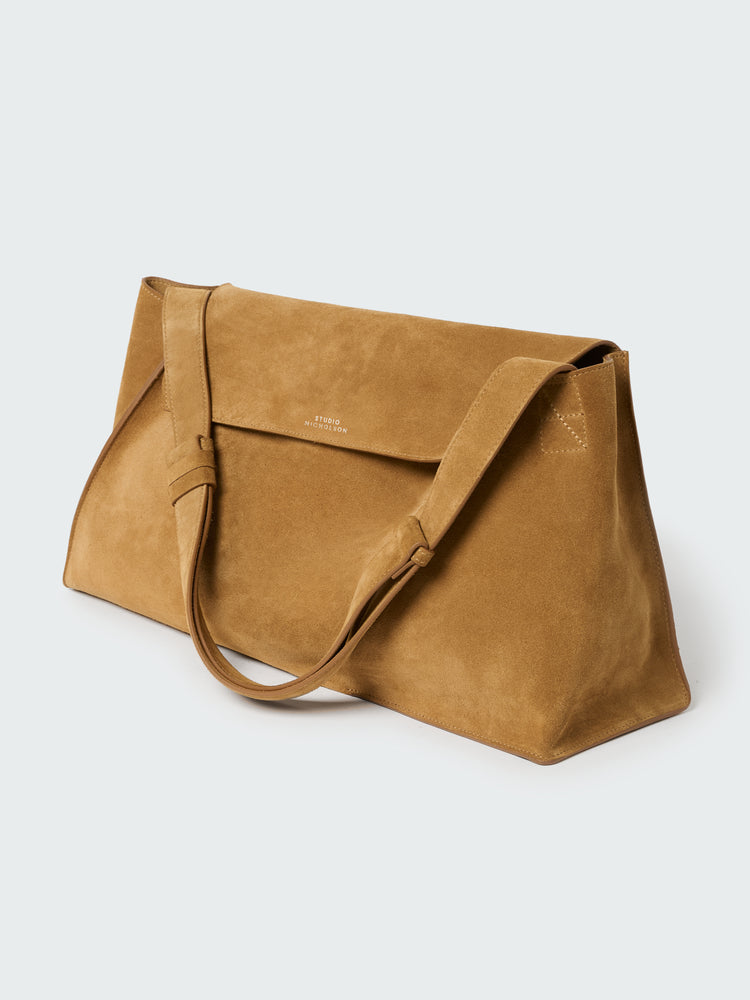 Shiboru Suede Bag in Sand