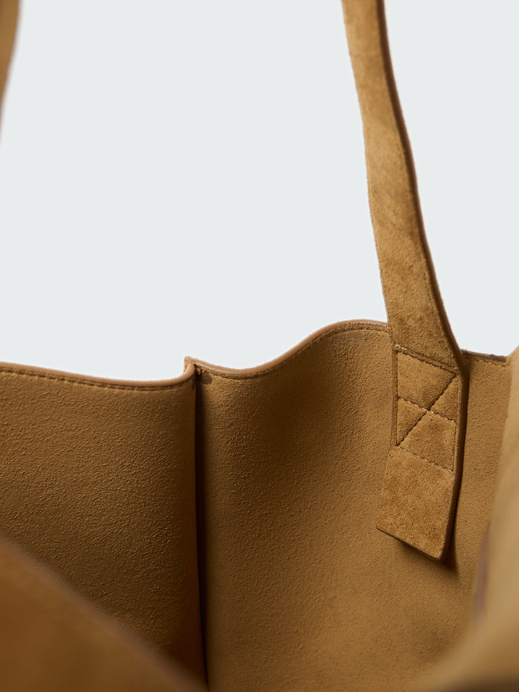 Shiboru Suede Bag in Sand