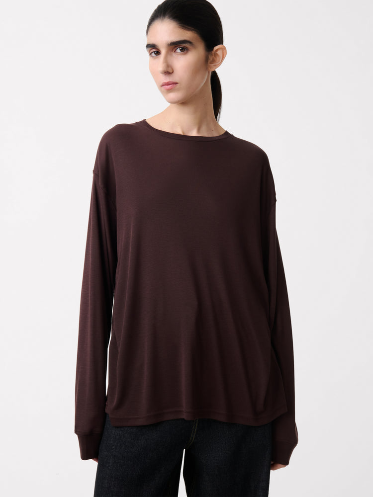 Simmons Lyocell T-shirt in Chocolate Brown