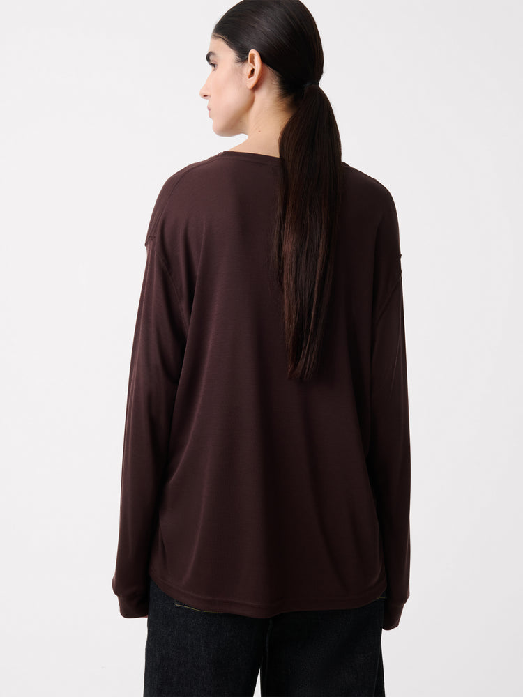 Simmons Lyocell T-shirt in Chocolate Brown