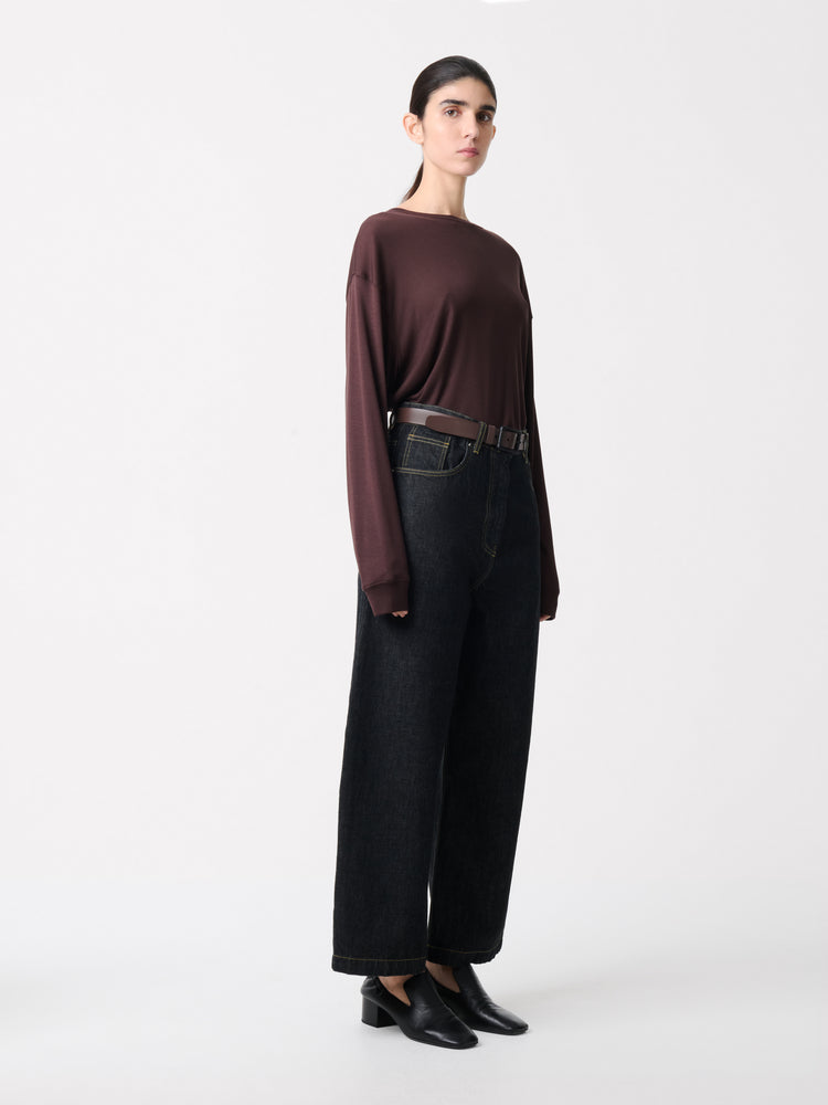 Simmons Lyocell T-shirt in Chocolate Brown