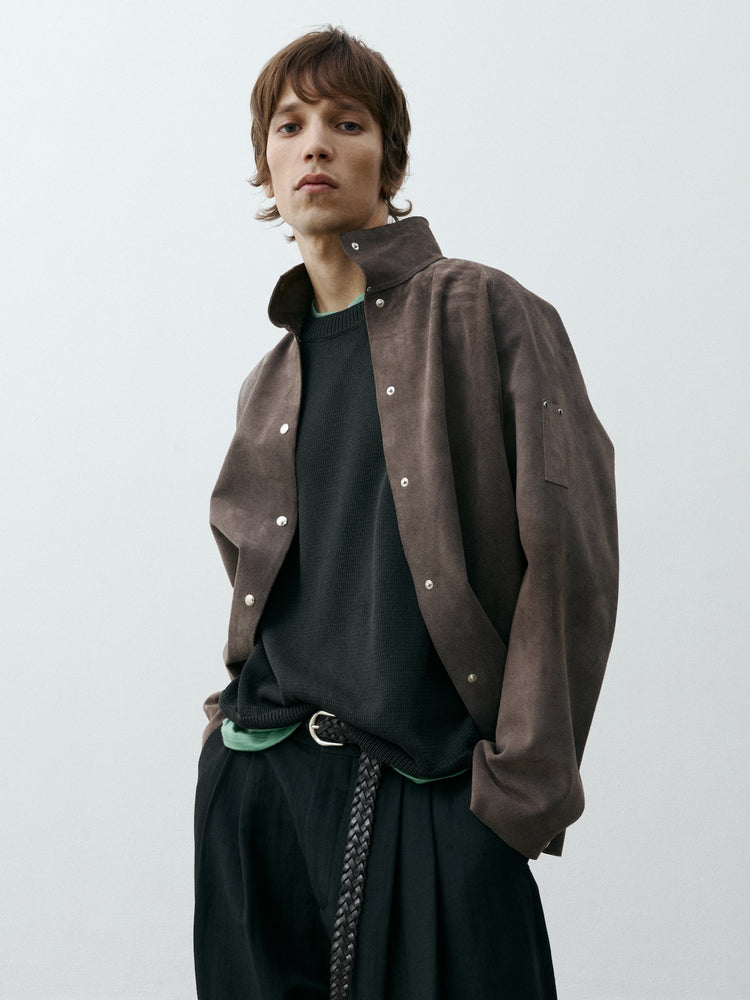Men's Dash Suede Jacket in Grey