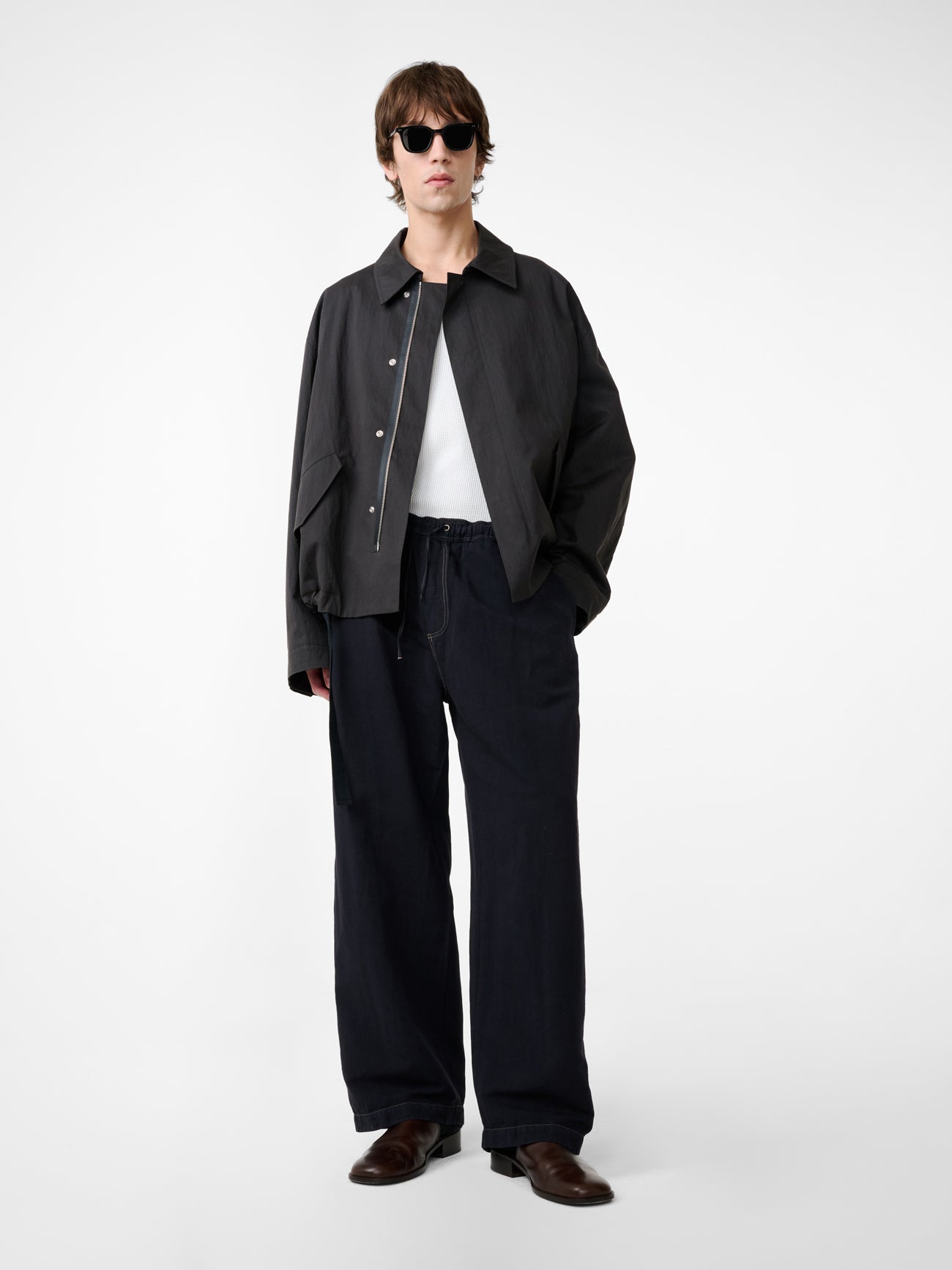 Sonny Drawstring Pant in Black Grape – Studio Nicholson