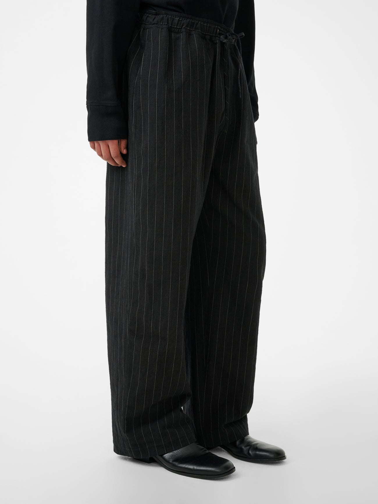 Sonny Pinstripe Pant in Black - Studio Nicholson