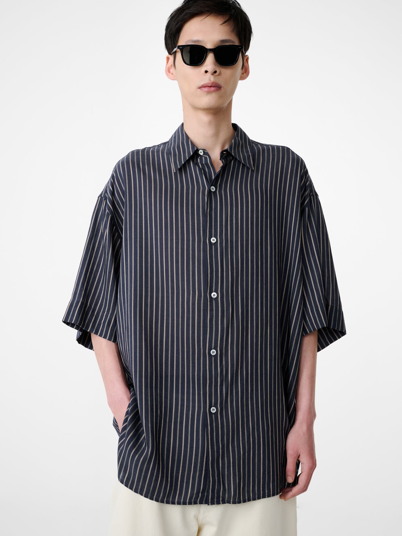 Sorono Shirt in Indigo Stripe - Studio Nicholson