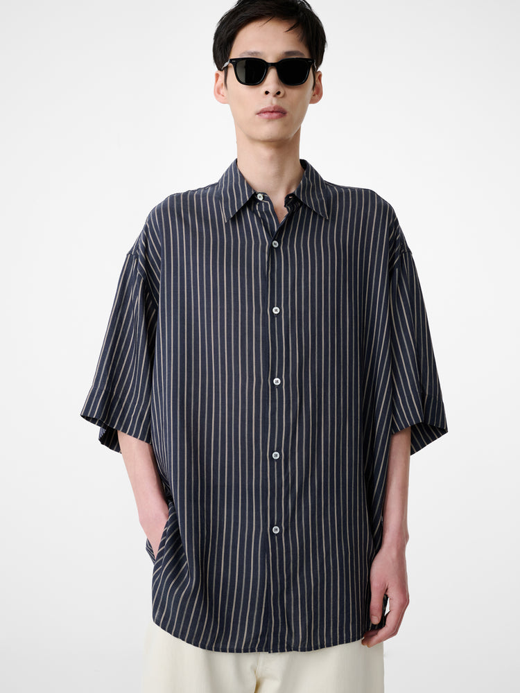 Sorono Shirt in Indigo Stripe - Studio Nicholson