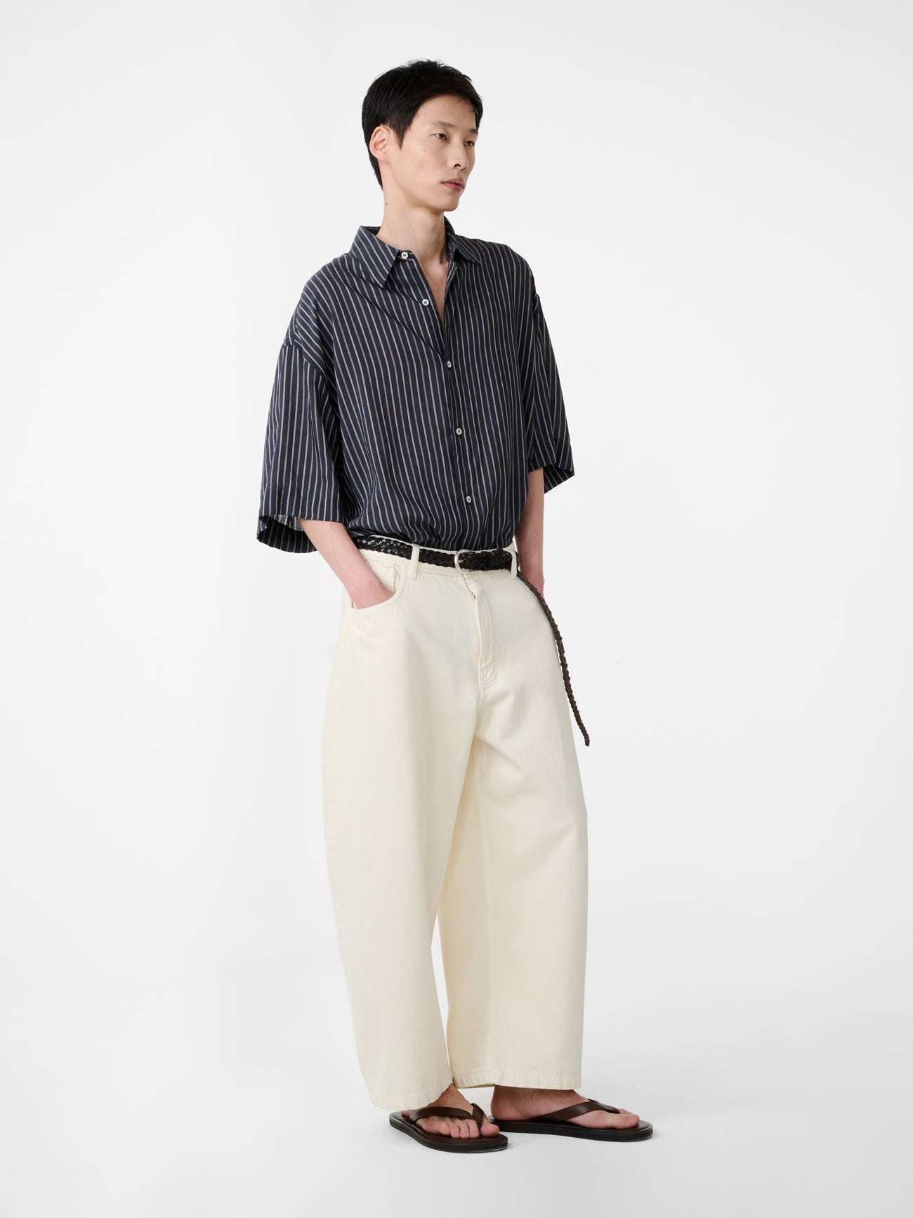Sorono Shirt in Indigo Stripe - Studio Nicholson
