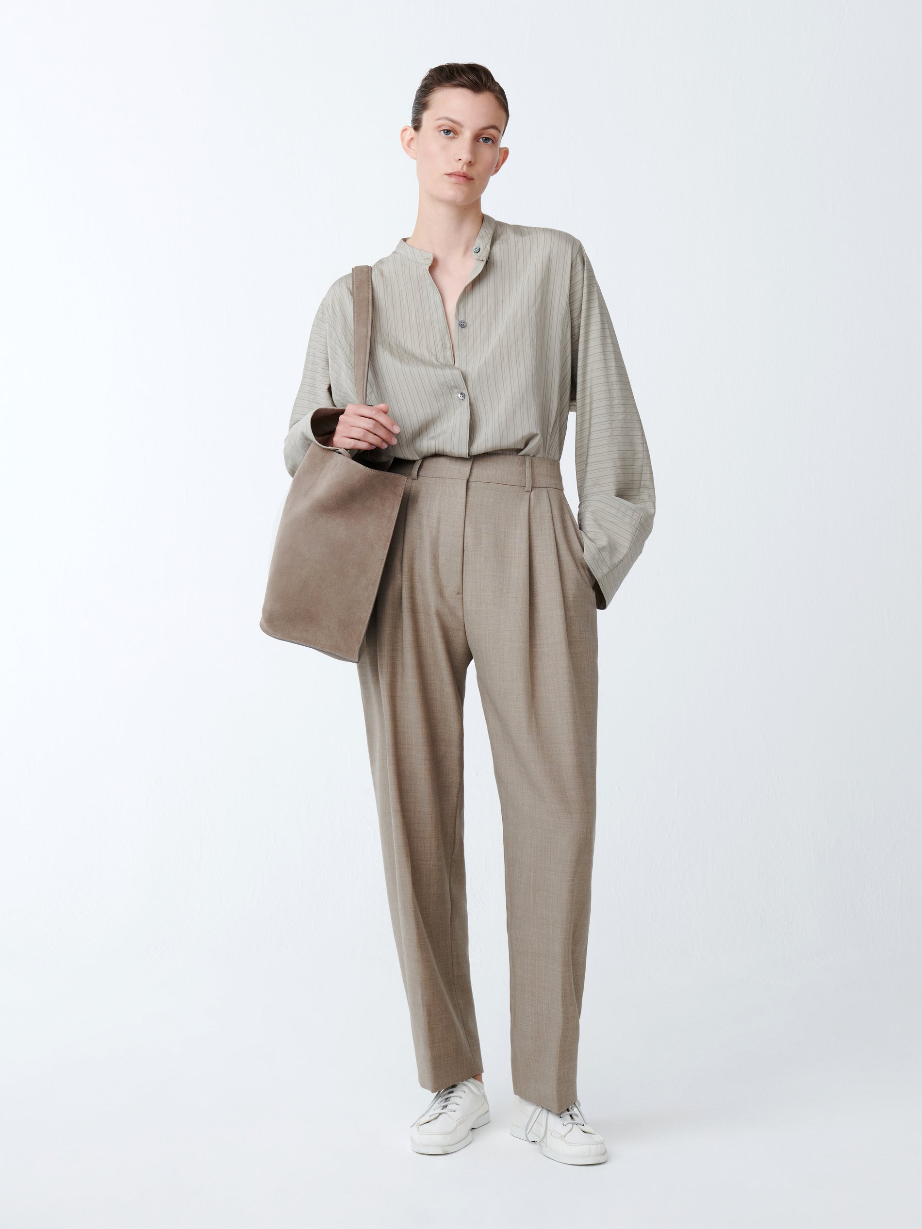 Sperro Tropical Wool Pant in Straw Melange - Studio Nicholson