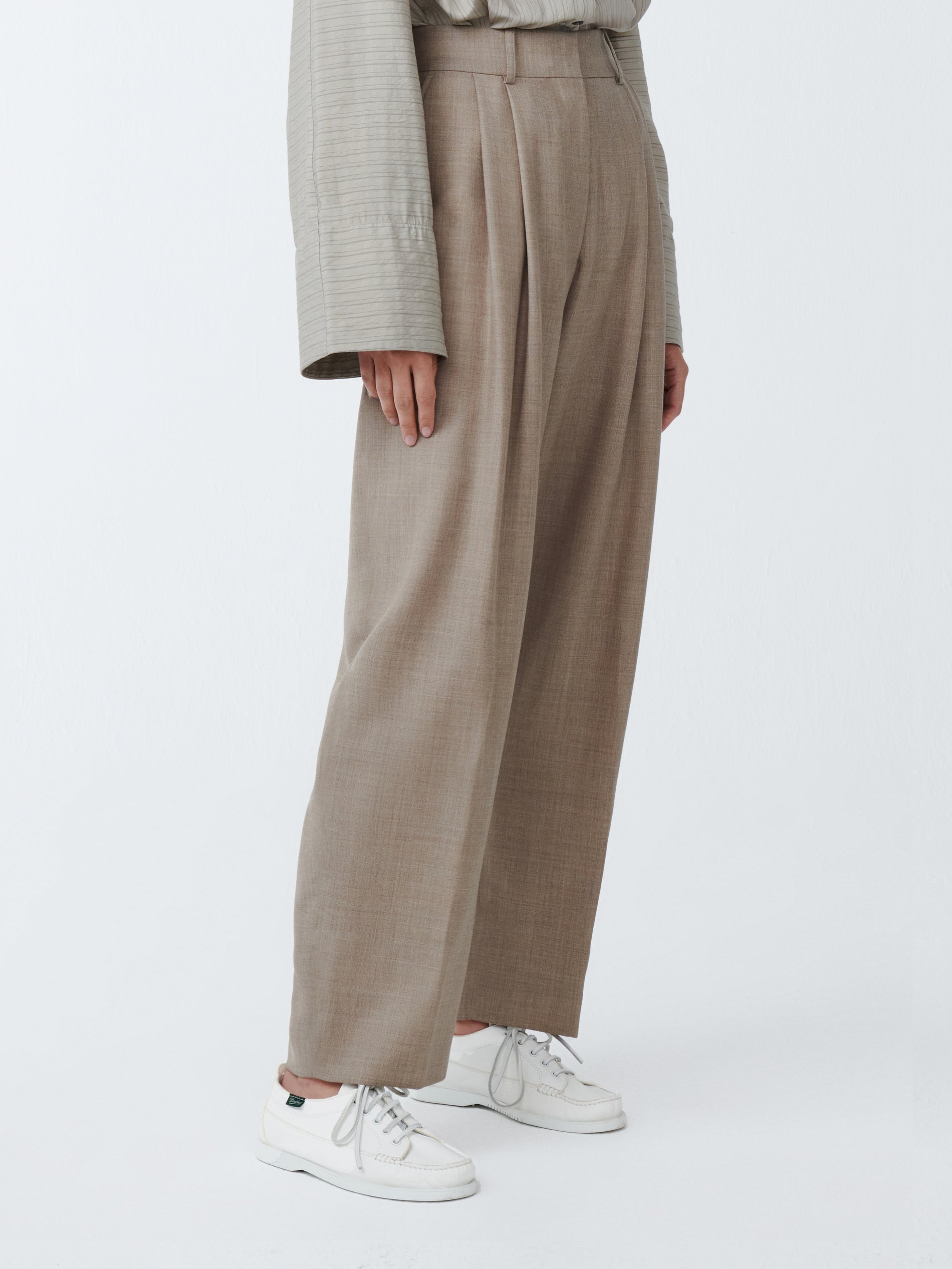 Sperro Tropical Wool Pant in Straw Melange - Studio Nicholson