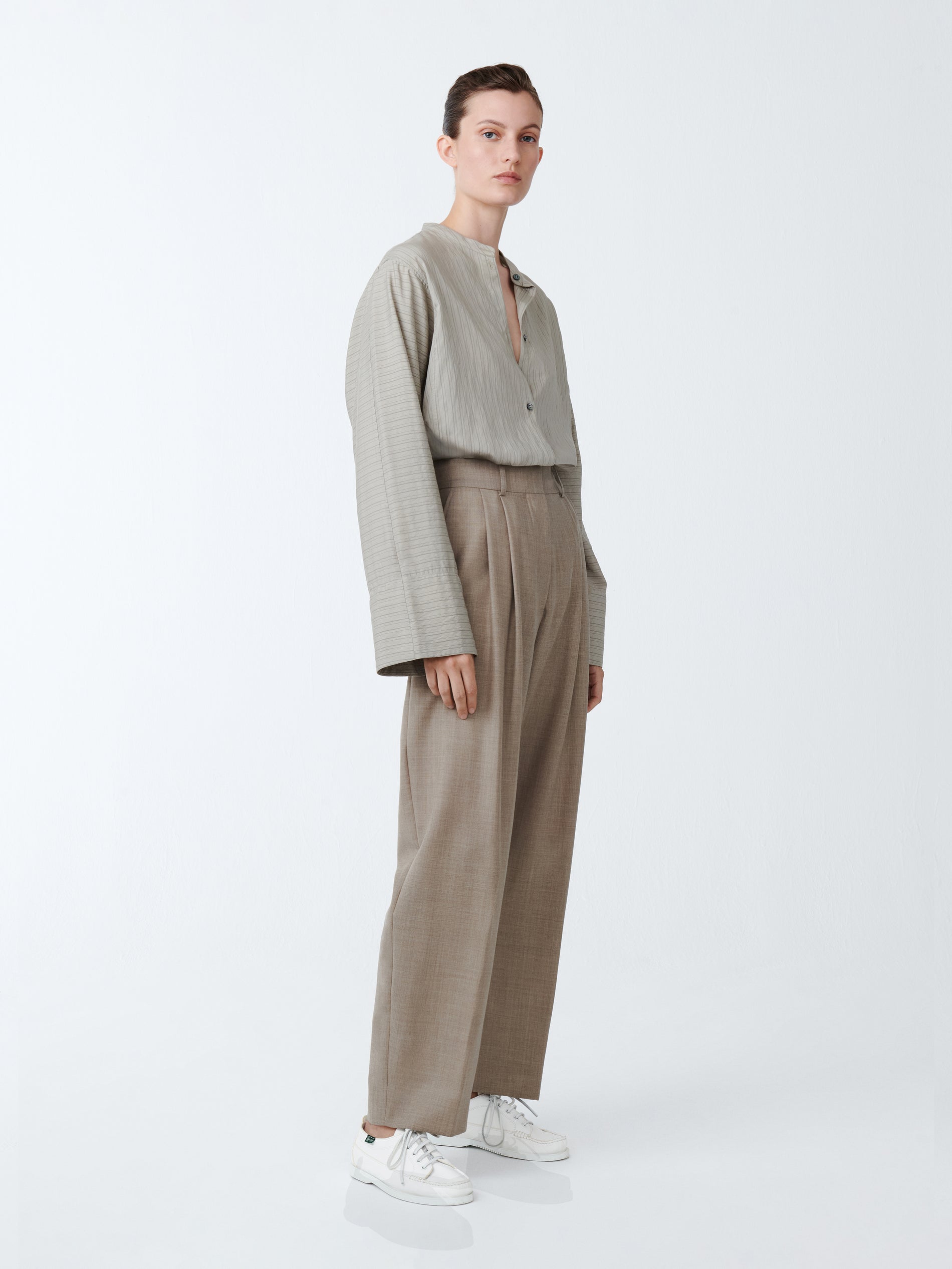 Sperro Tropical Wool Pant in Straw Melange - Studio Nicholson