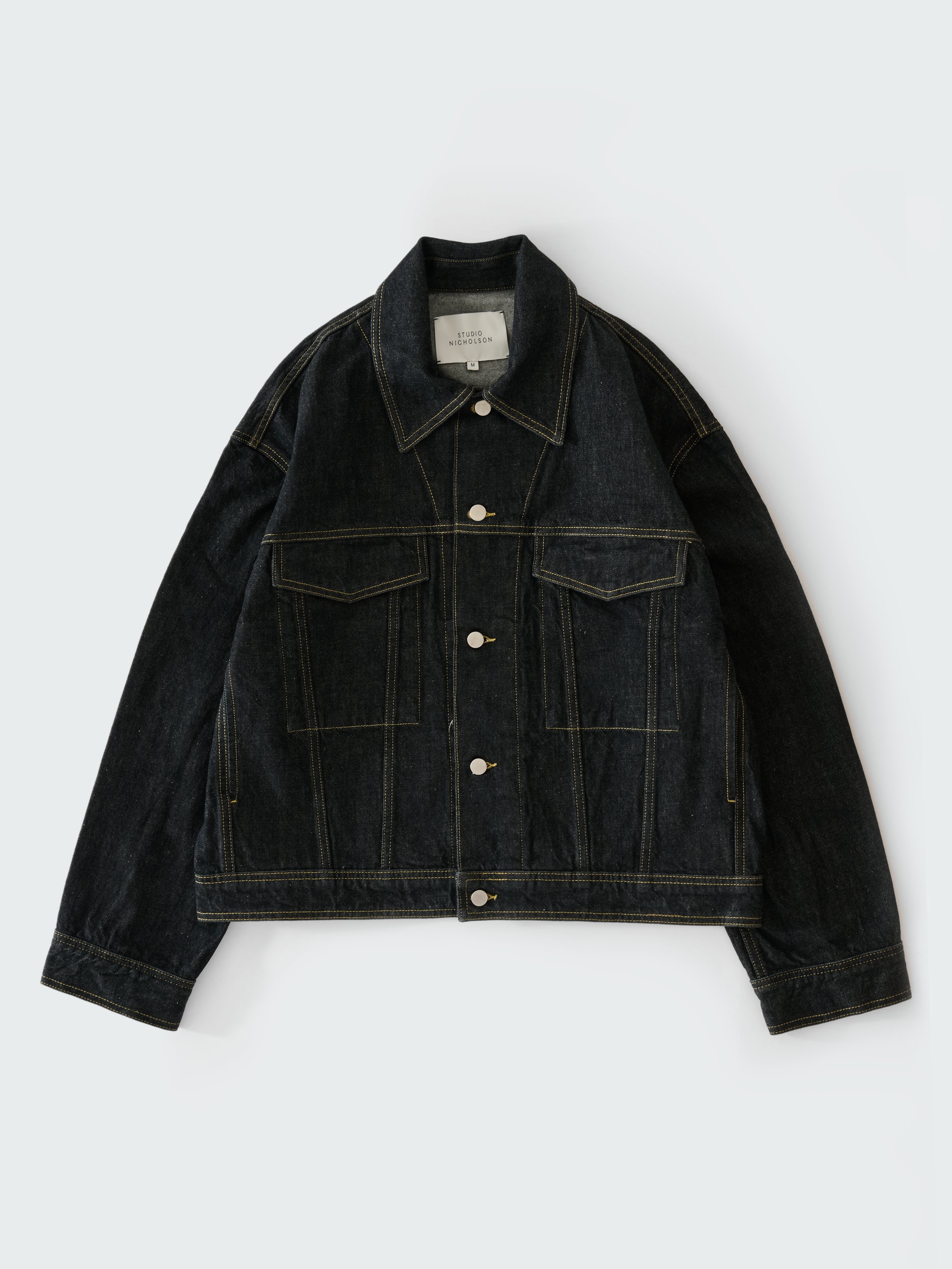 Stein Italian Denim Jacket in Black - Studio Nicholson