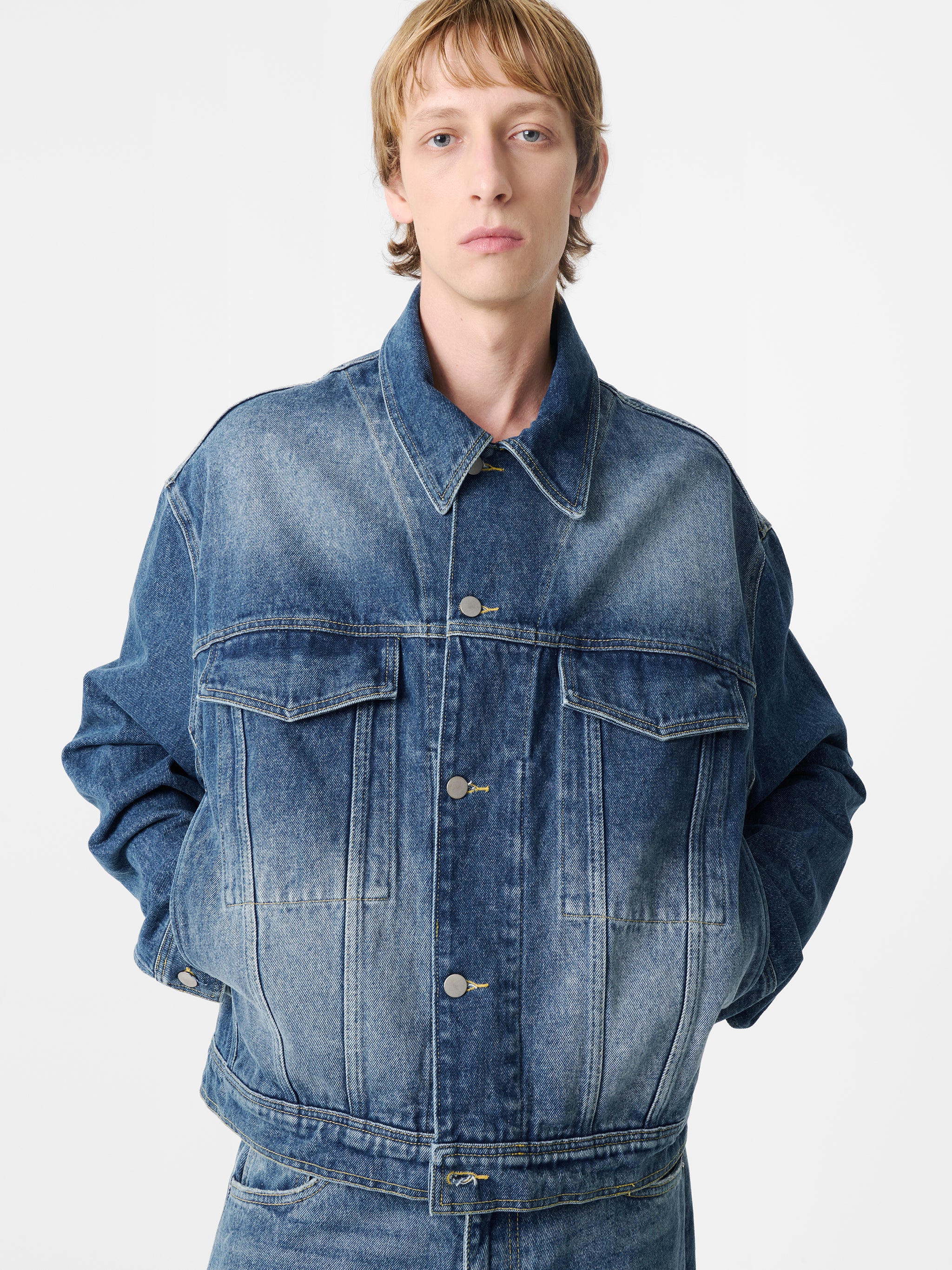 Stein Denim Jacket in Worn Wash Indigo | Indigo Denim Jacket Stein Denim Jacket in Worn Wash Indigo | Indigo Denim Jacket