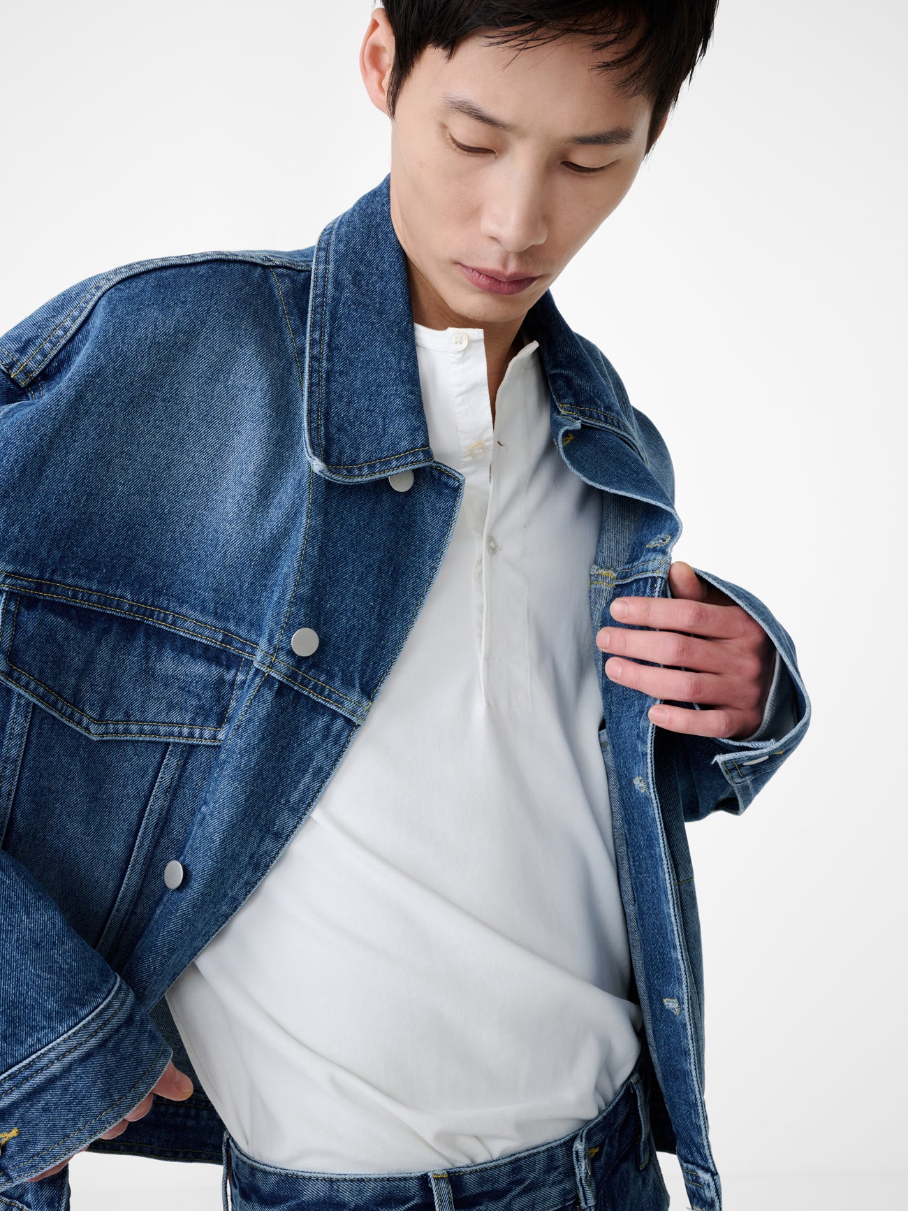 Stein Denim Jacket in Worn Wash Indigo - Studio Nicholson