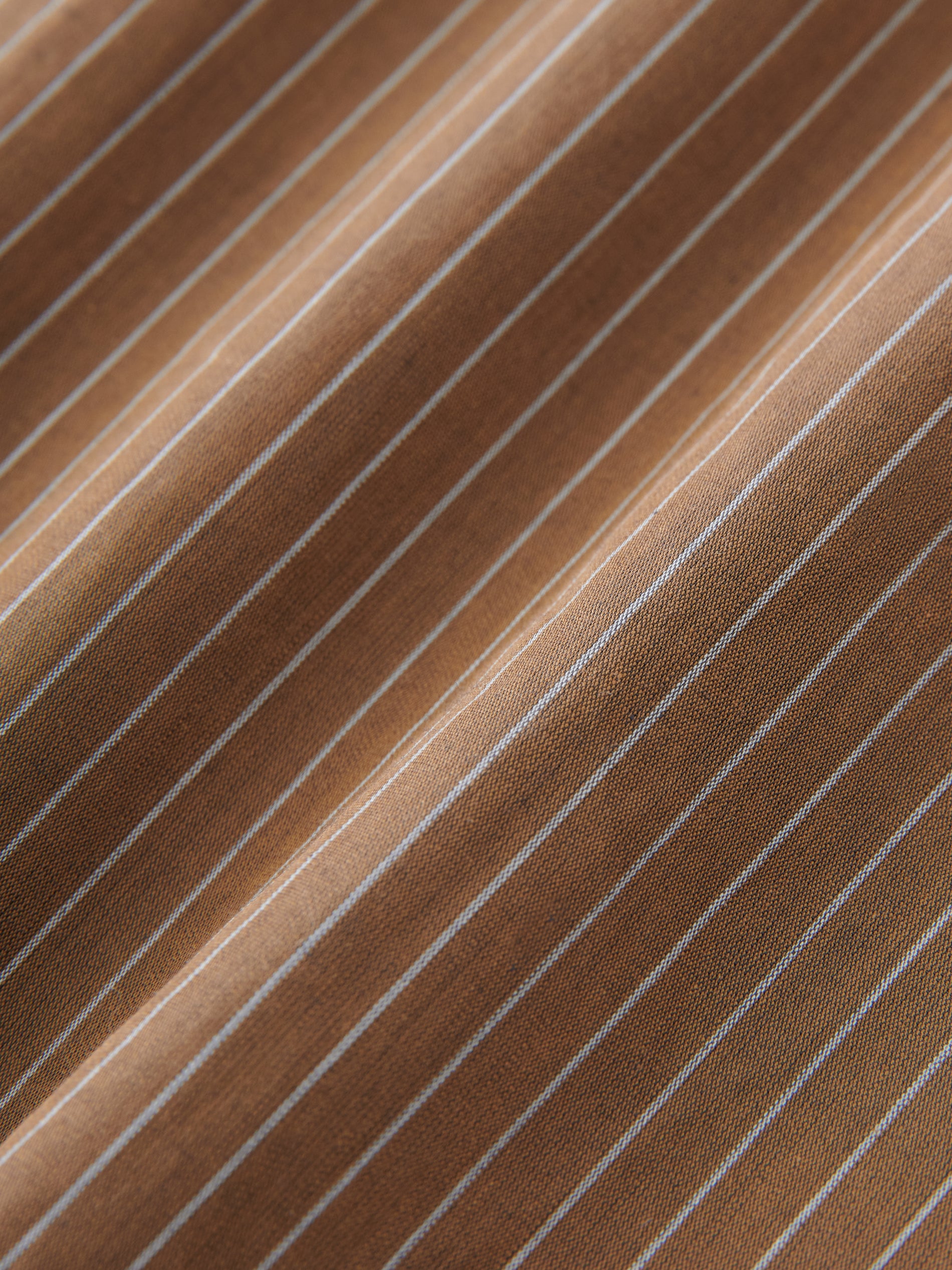 Strike Shirt in Toffee Stripe - Studio Nicholson