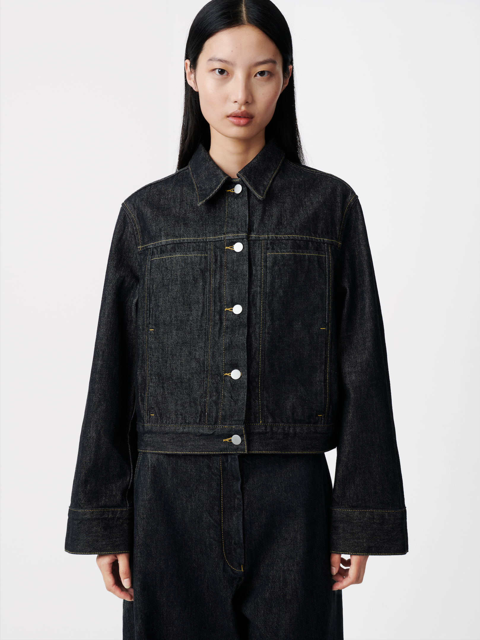 Tahoe Italian Denim Jacket in Black - Studio Nicholson