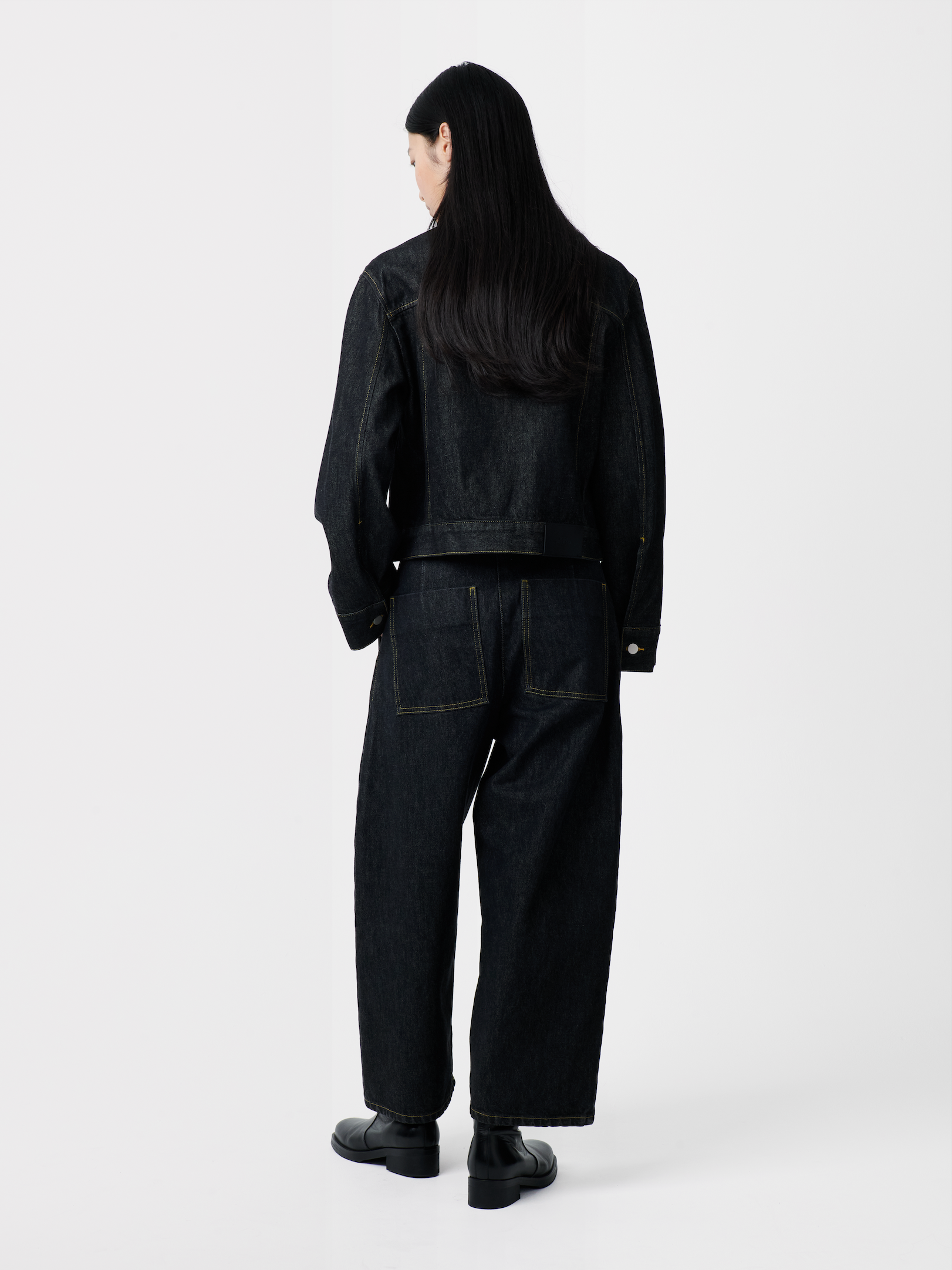 Tahoe Italian Denim Jacket in Black - Studio Nicholson