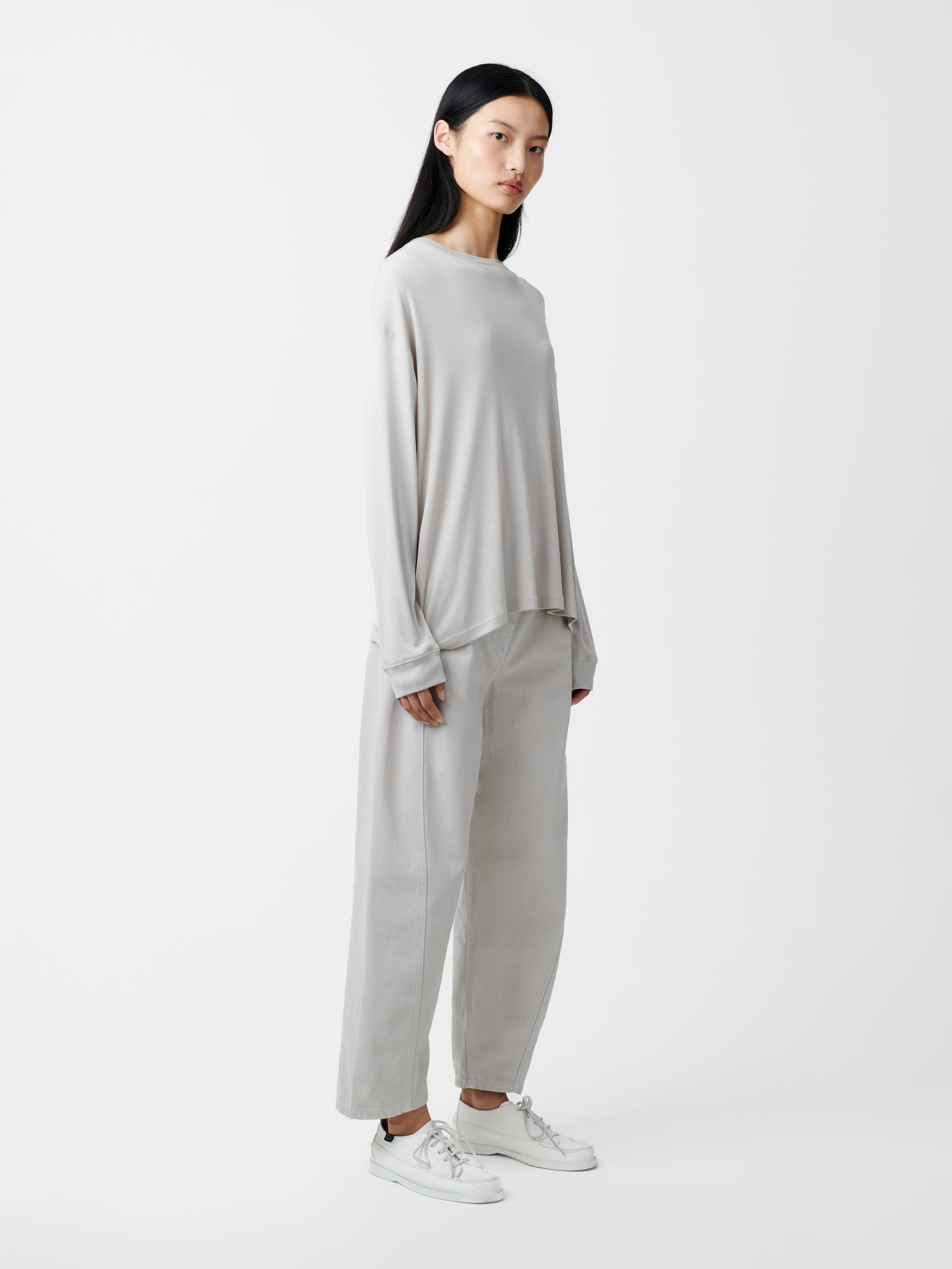 Simmons Lyocell T-shirt in Bone Grey - Studio Nicholson