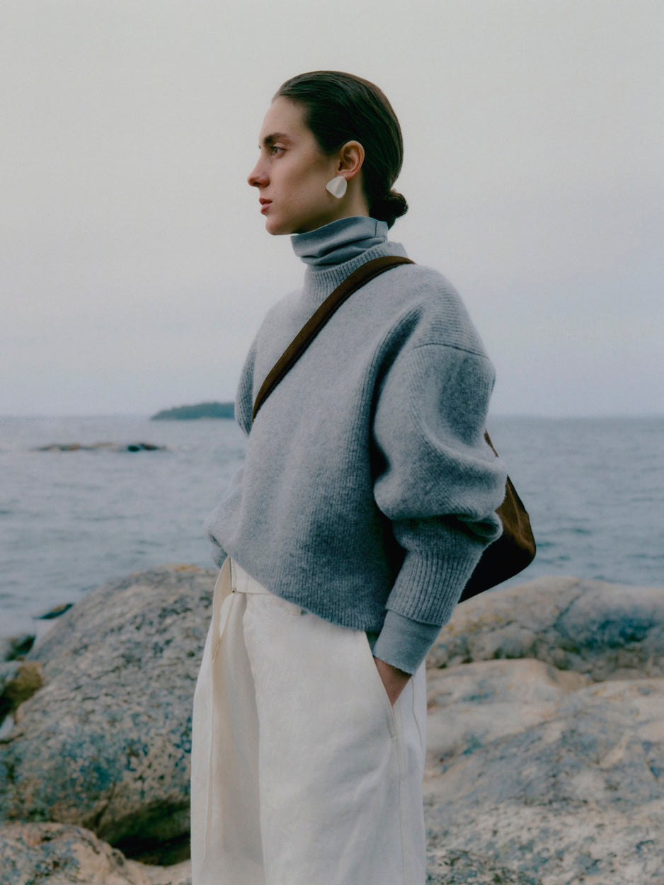 Sirio Knit in Grey Melange - Studio Nicholson