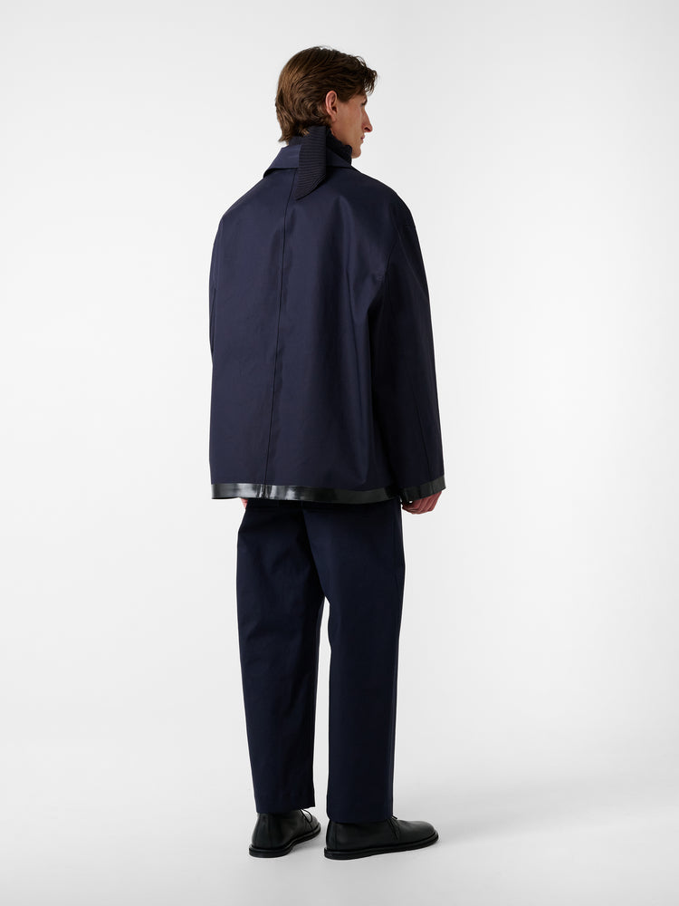 SN x Mackintosh Teviot Short Mac Coat in Navy