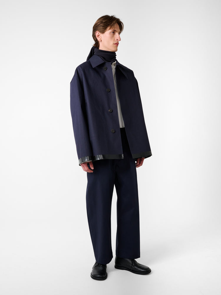 SN x Mackintosh Teviot Short Mac Coat in Navy