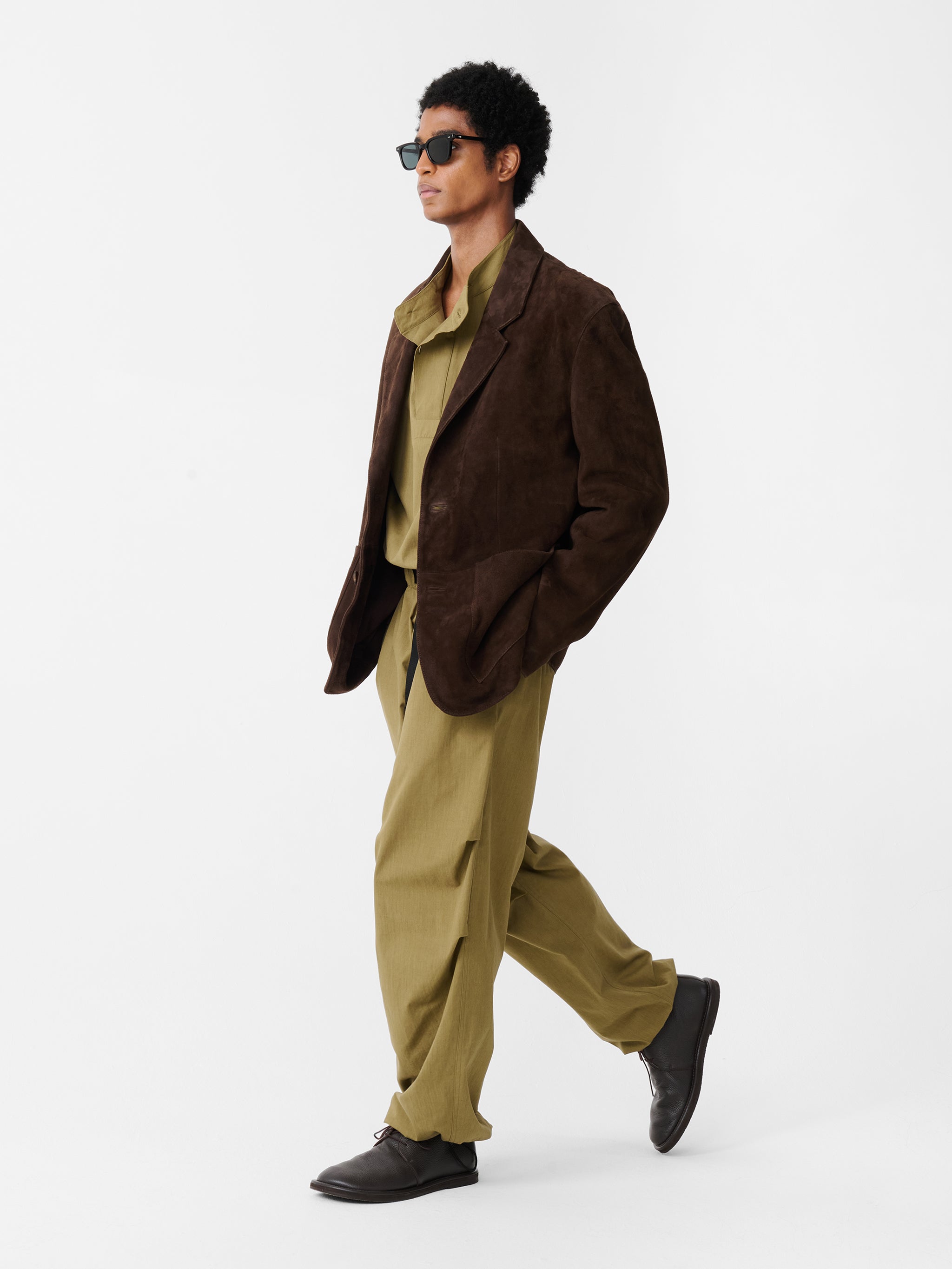 Tiko Suede Jacket in Espresso Brown– Studio Nicholson