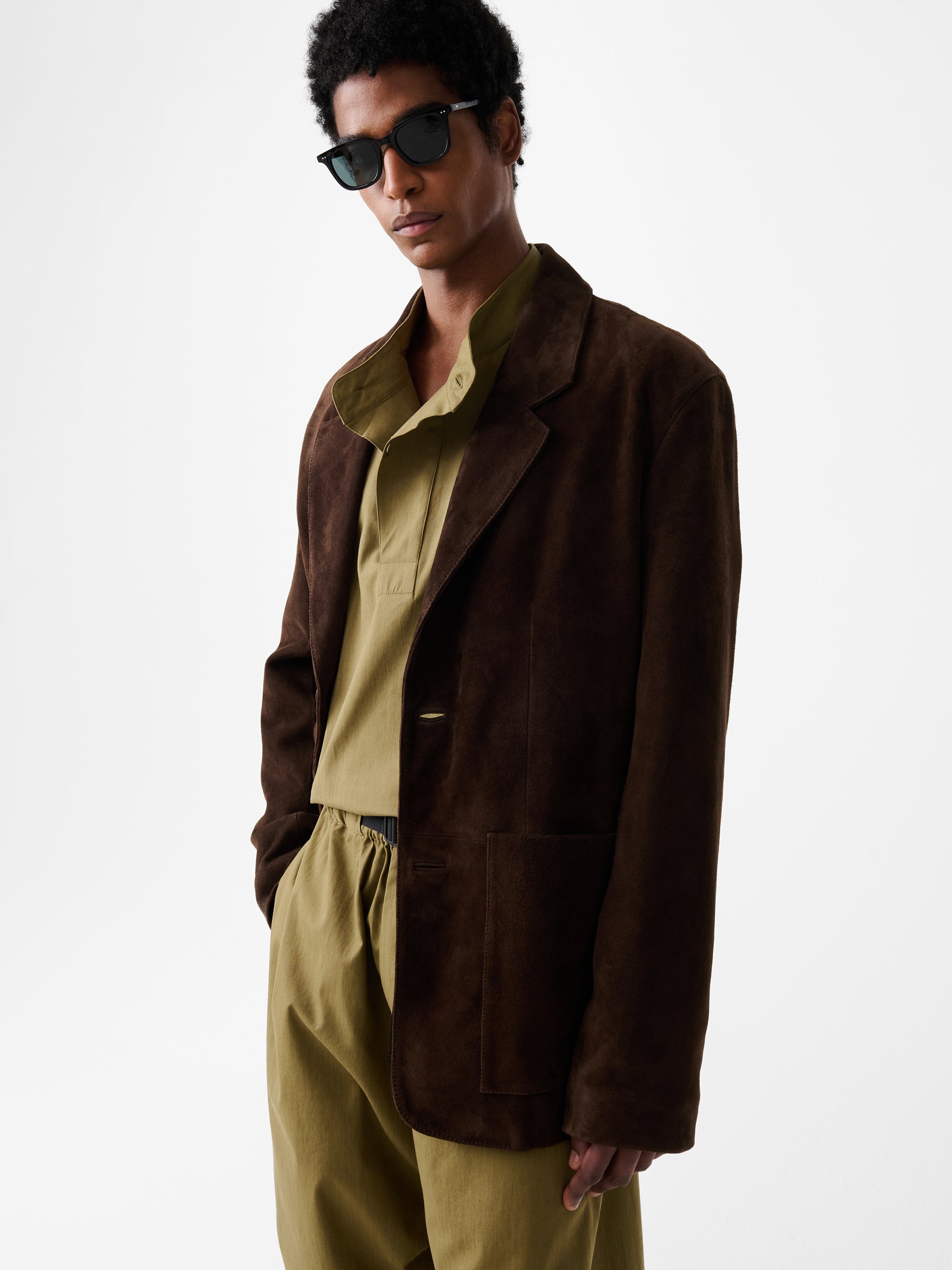 Tiko Suede Jacket in Espresso Brown– Studio Nicholson
