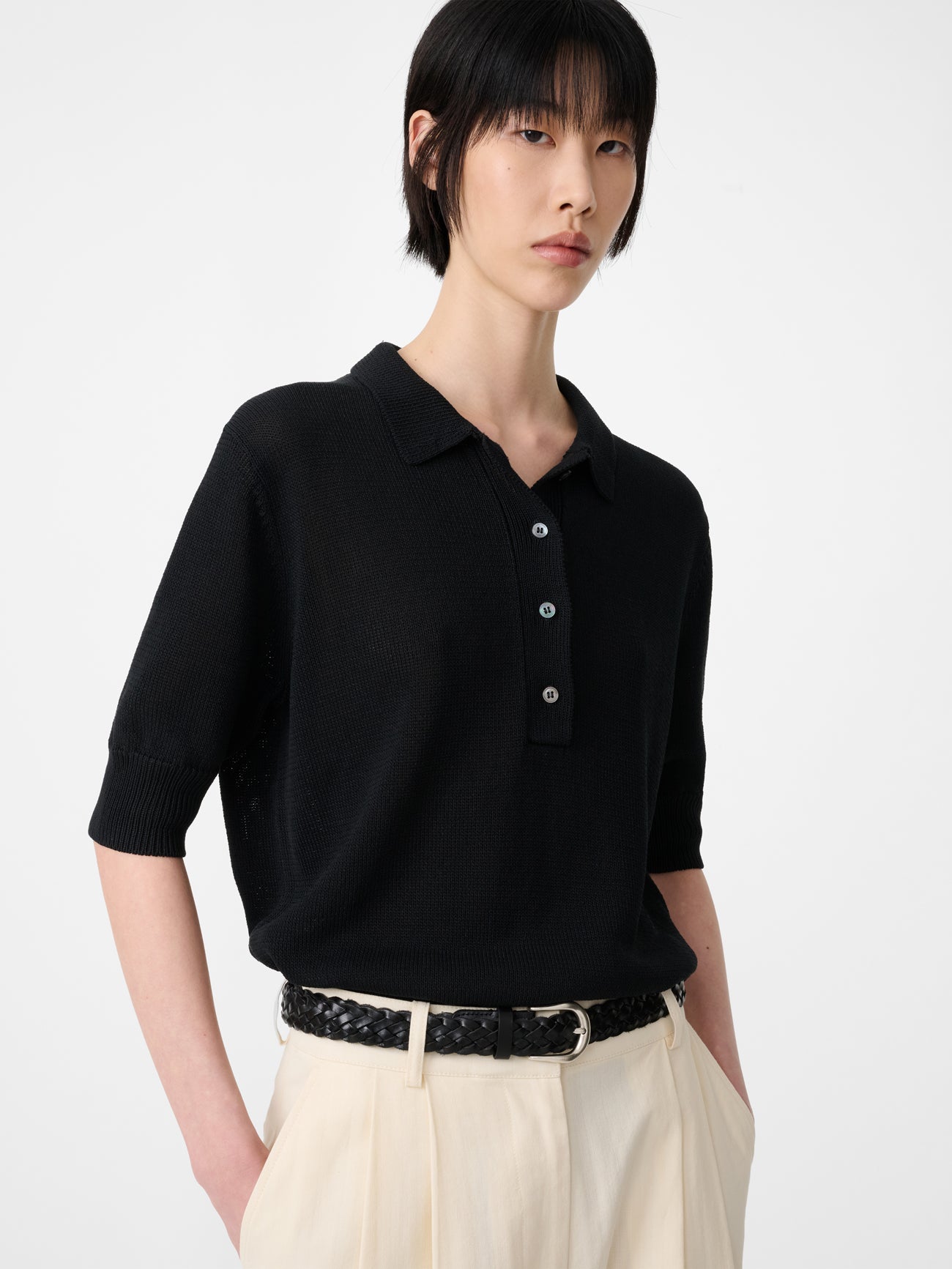 Tolsa Knit Polo in Black
