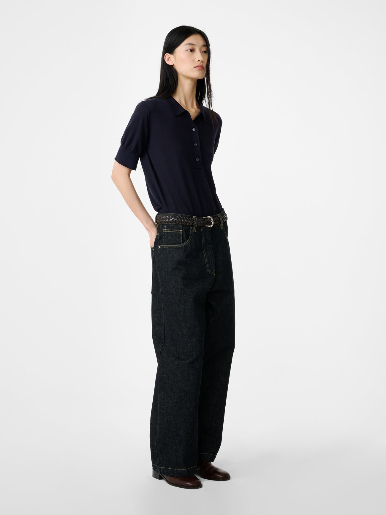 Tolsa Knit In Dark Navy – Studio Nicholson Tolsa Knit In Dark Navy – Studio Nicholson