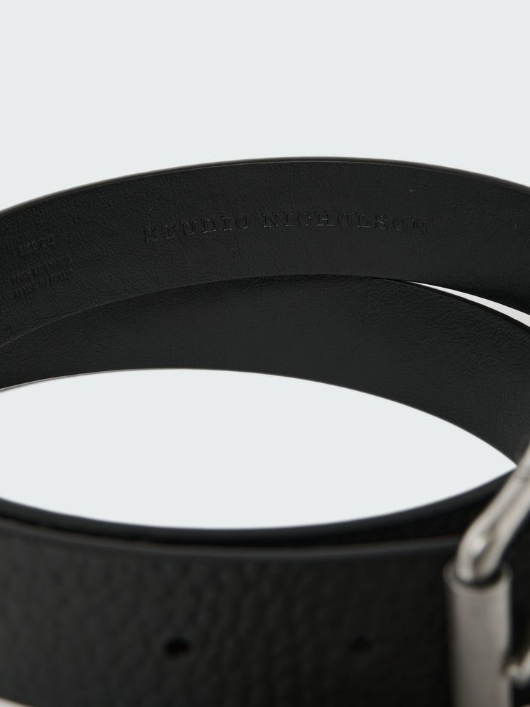 Trieste Grain Leather Belt in Black