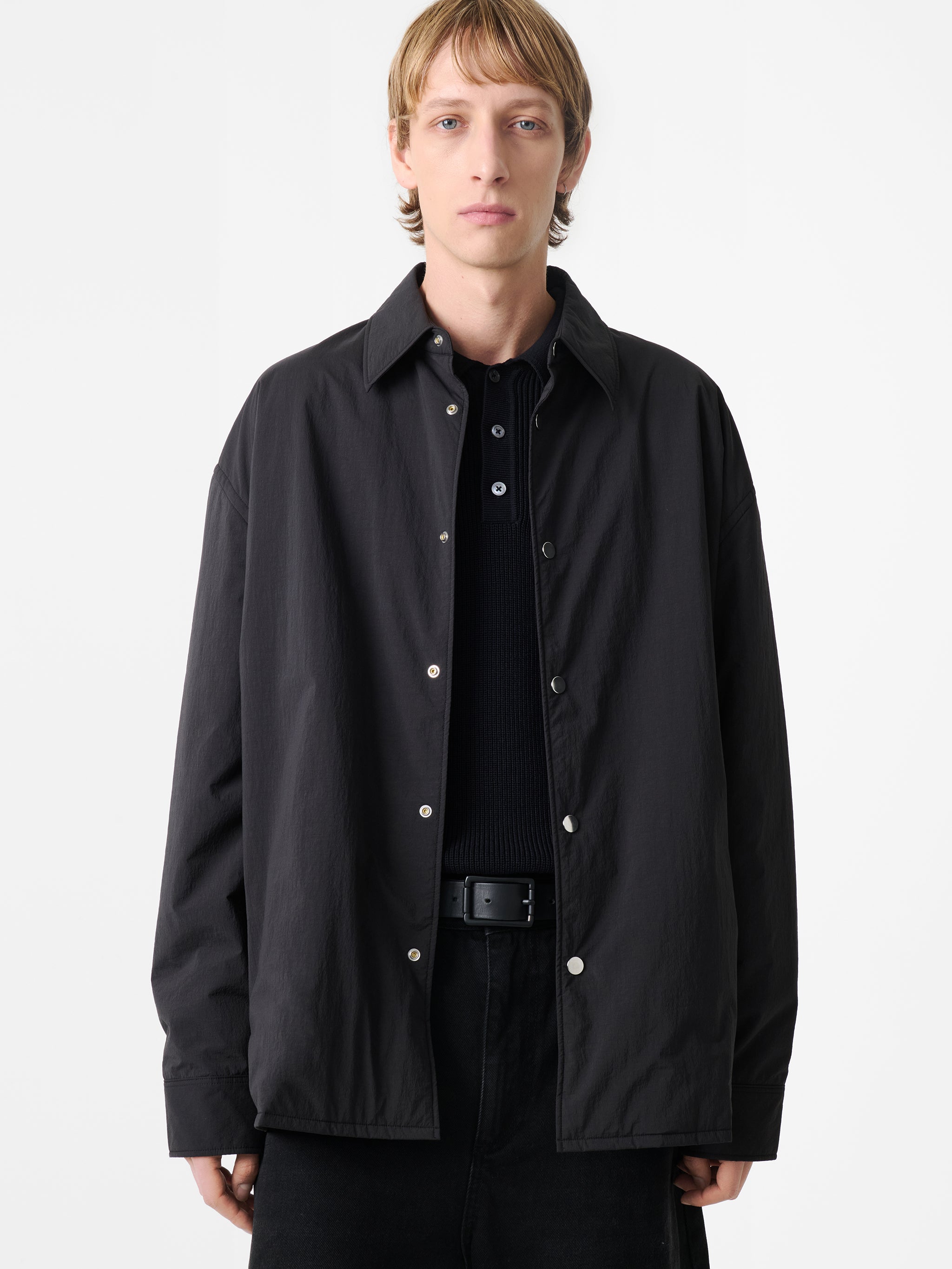 Troon Padded Shirt in Black | Lightweight Black Padded Shirt 