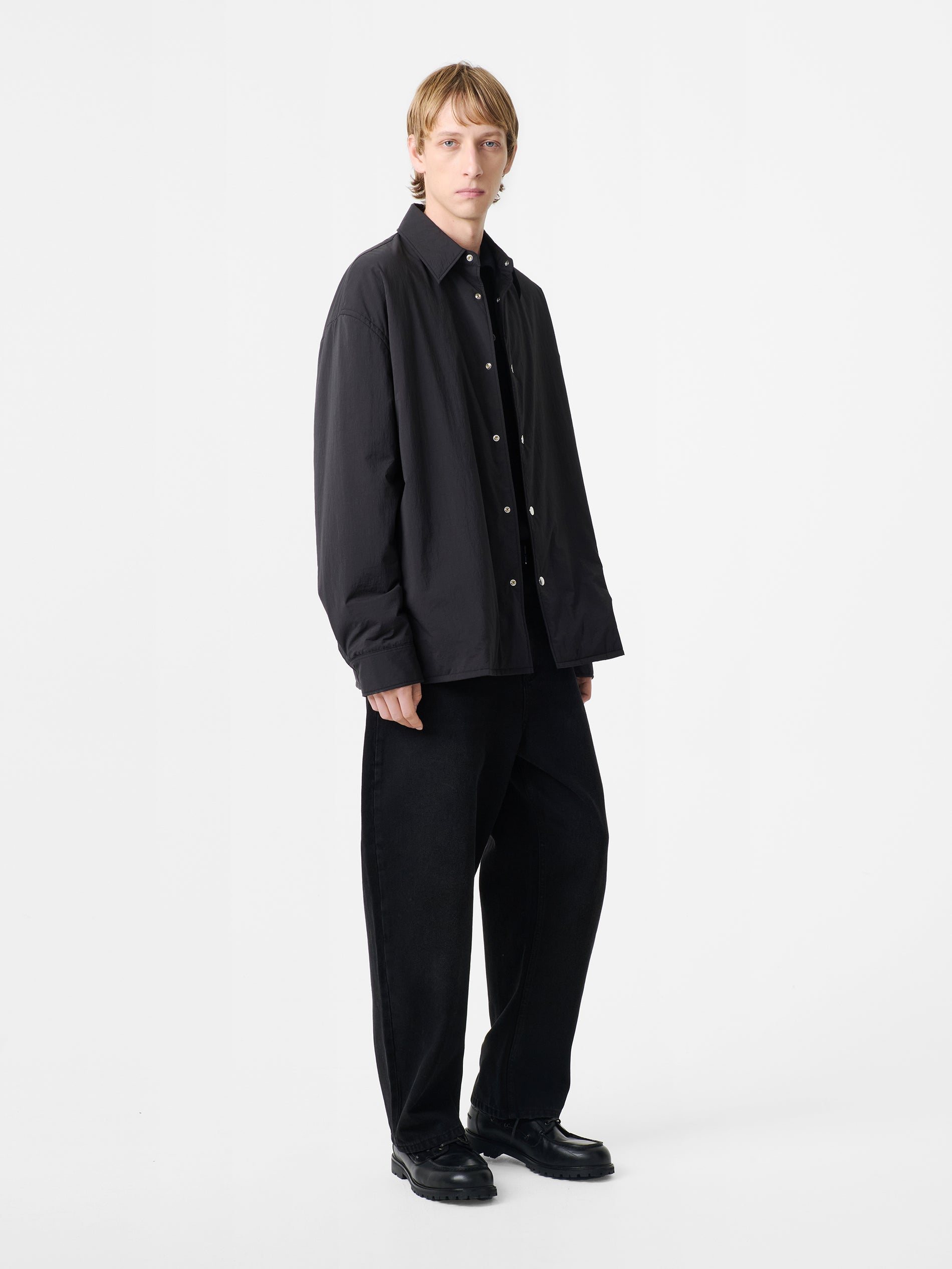Troon Padded Shirt in Black - Studio Nicholson
