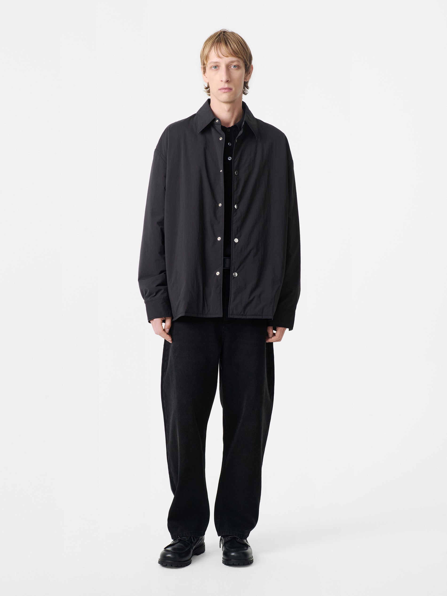 Troon Padded Shirt in Black - Studio Nicholson