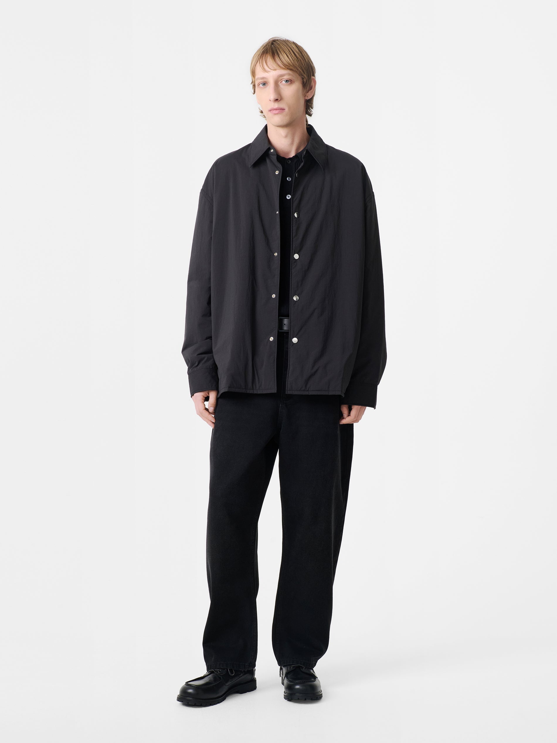 Troon Padded Shirt in Black - Studio Nicholson