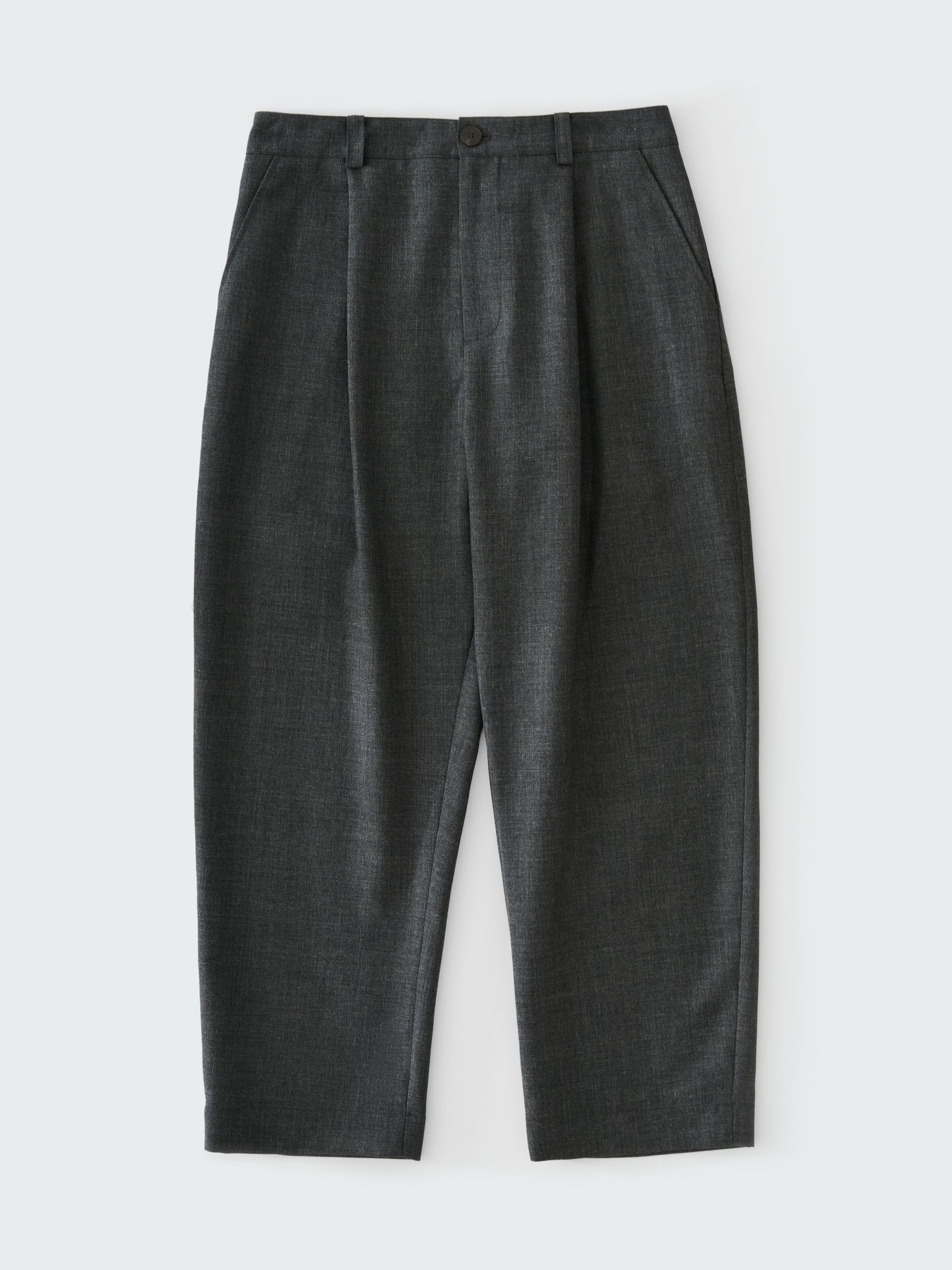 Tuck Heritage Wool Pant in Slate Melange - Studio Nicholson