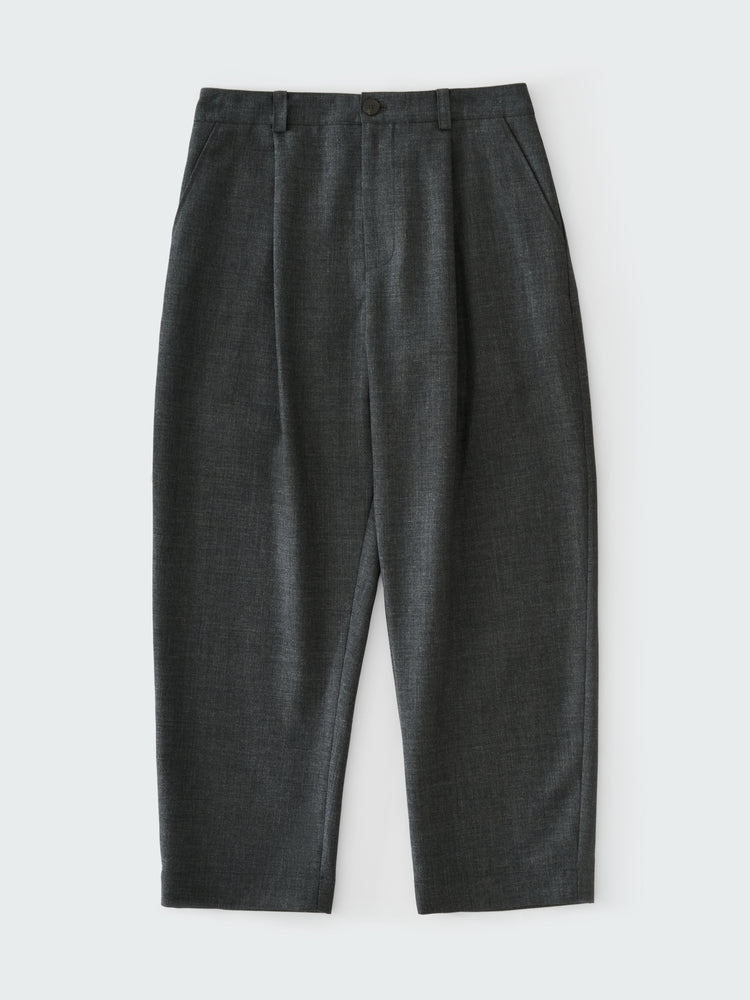 Tuck Heritage Wool Pant in Slate Melange - Studio Nicholson