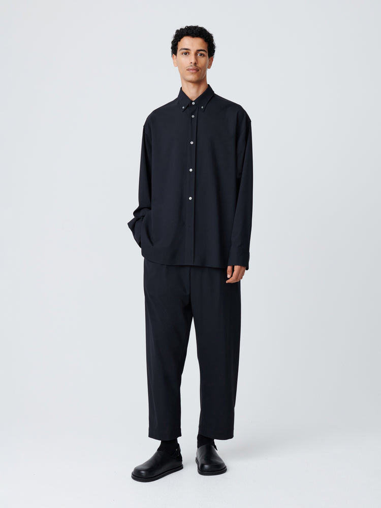 Tuck Tropical Wool Pant in Darkest Navy