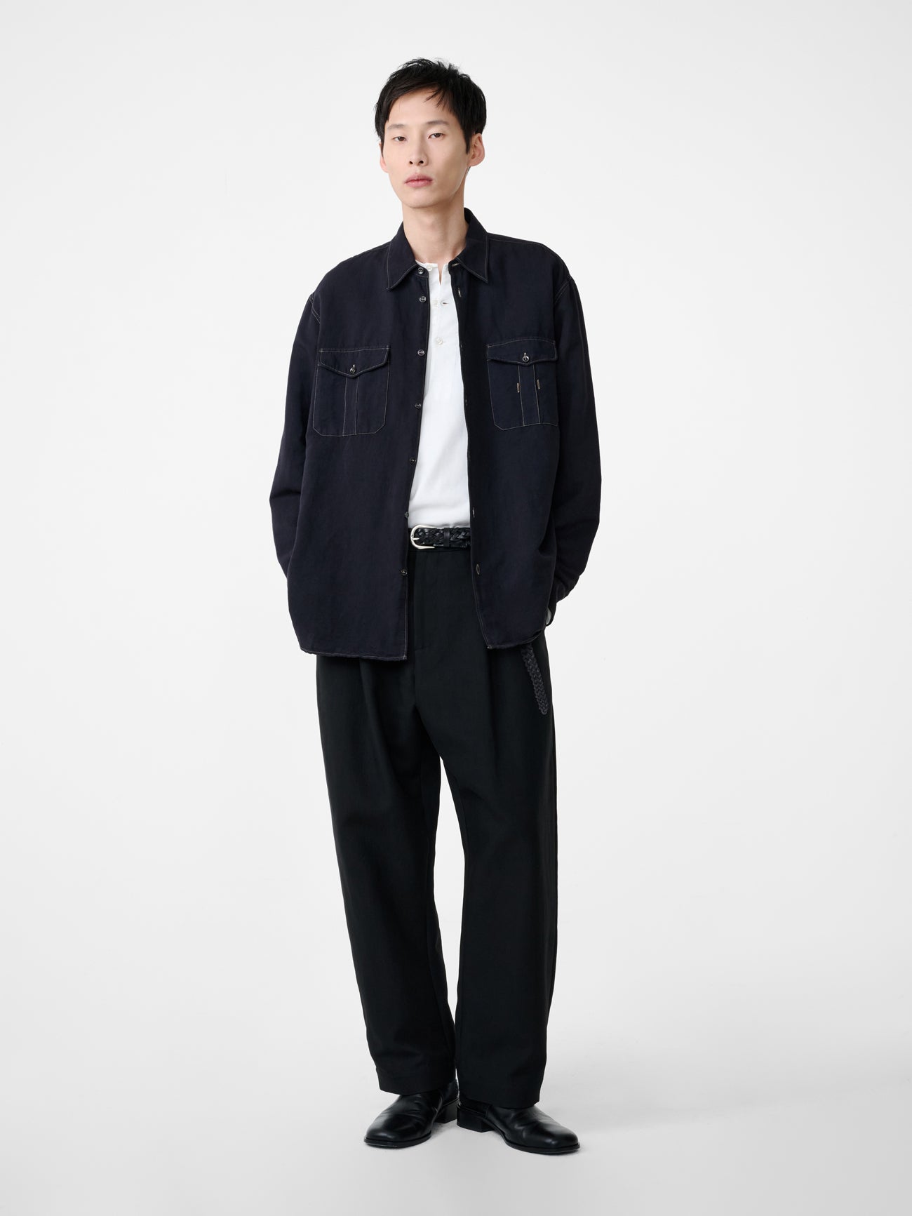 Tuck Cotton Pleated Pant in Black – Studio Nicholson