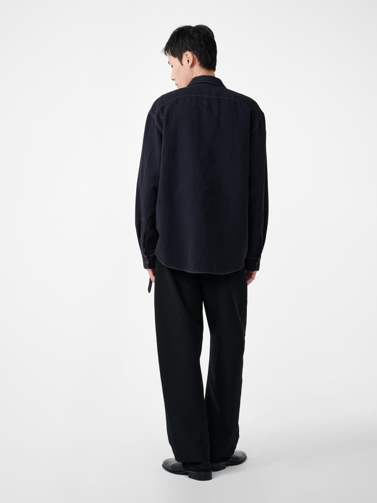 Tuck Cotton Pant in Black - Studio Nicholson