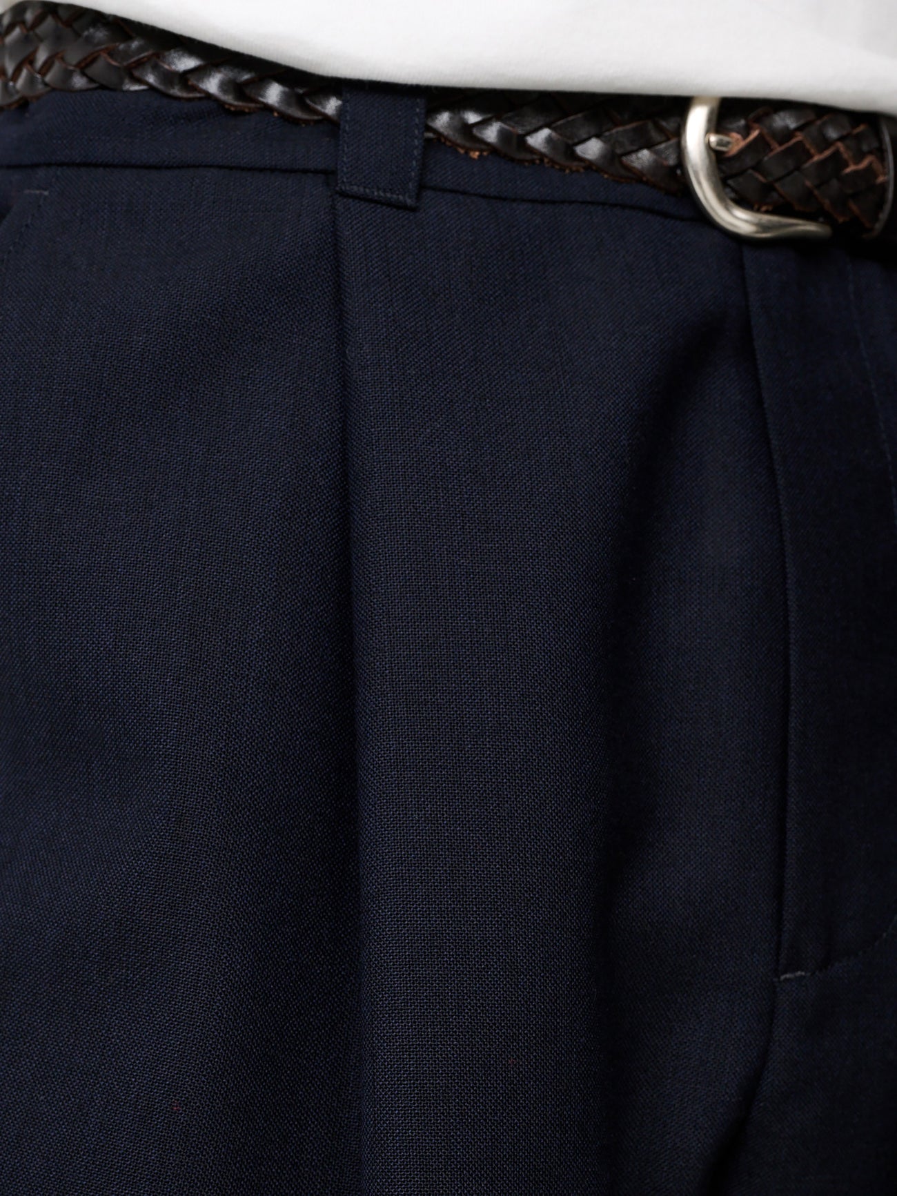 Tuck Heritage Wool Pant in Darkest Navy - Studio Nicholson