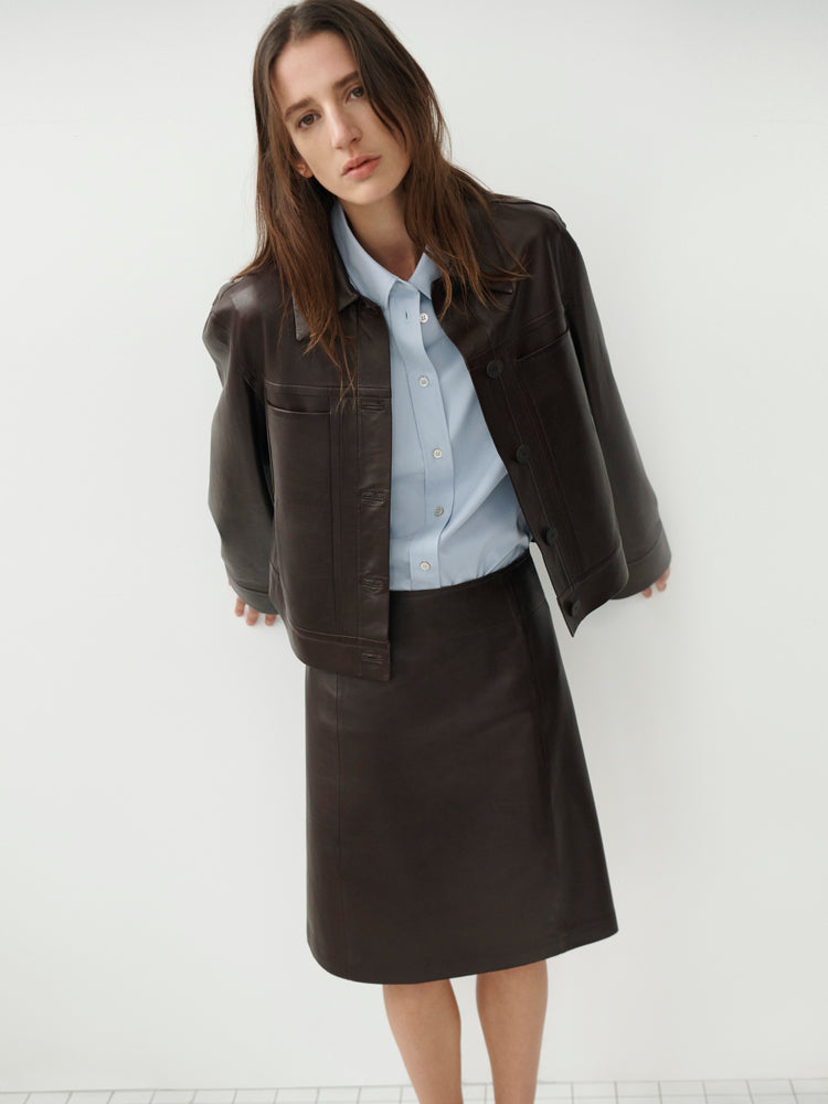 Tumba Leather Skirt in Rye